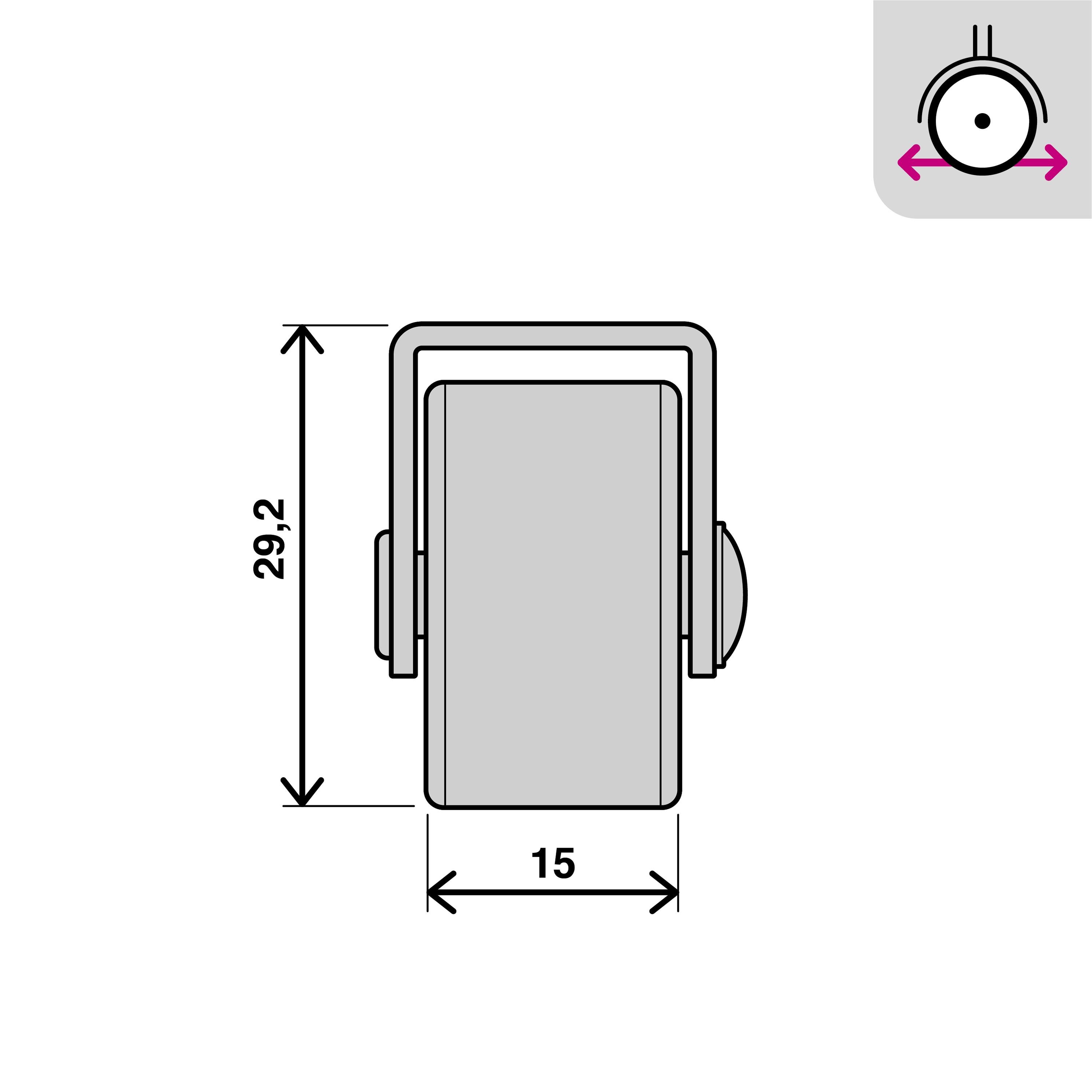 Rolki meblowe 25 mm/15 kg 4 szt. Standers - 8