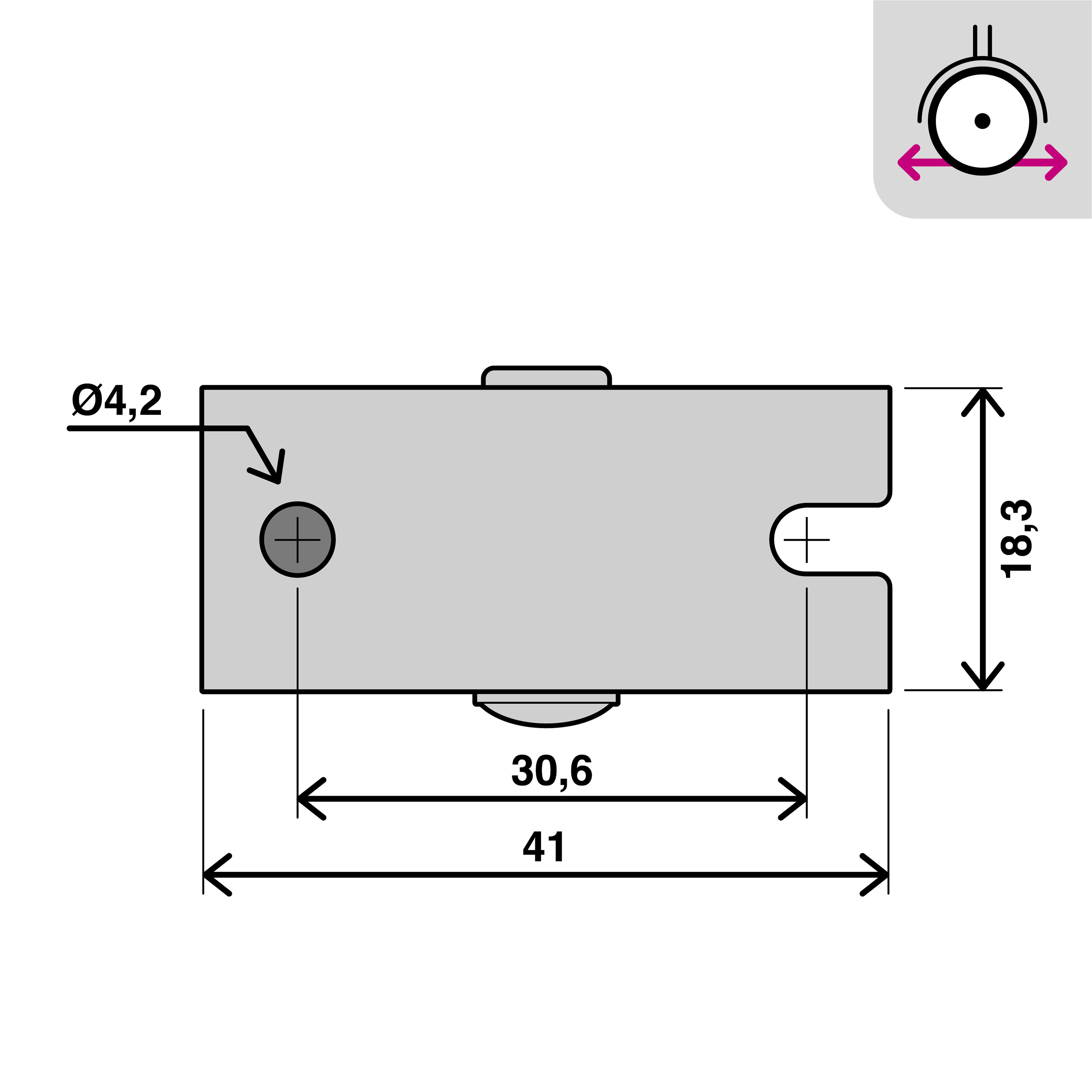 Rolki meblowe 25 mm/15 kg 4 szt. Standers - 7