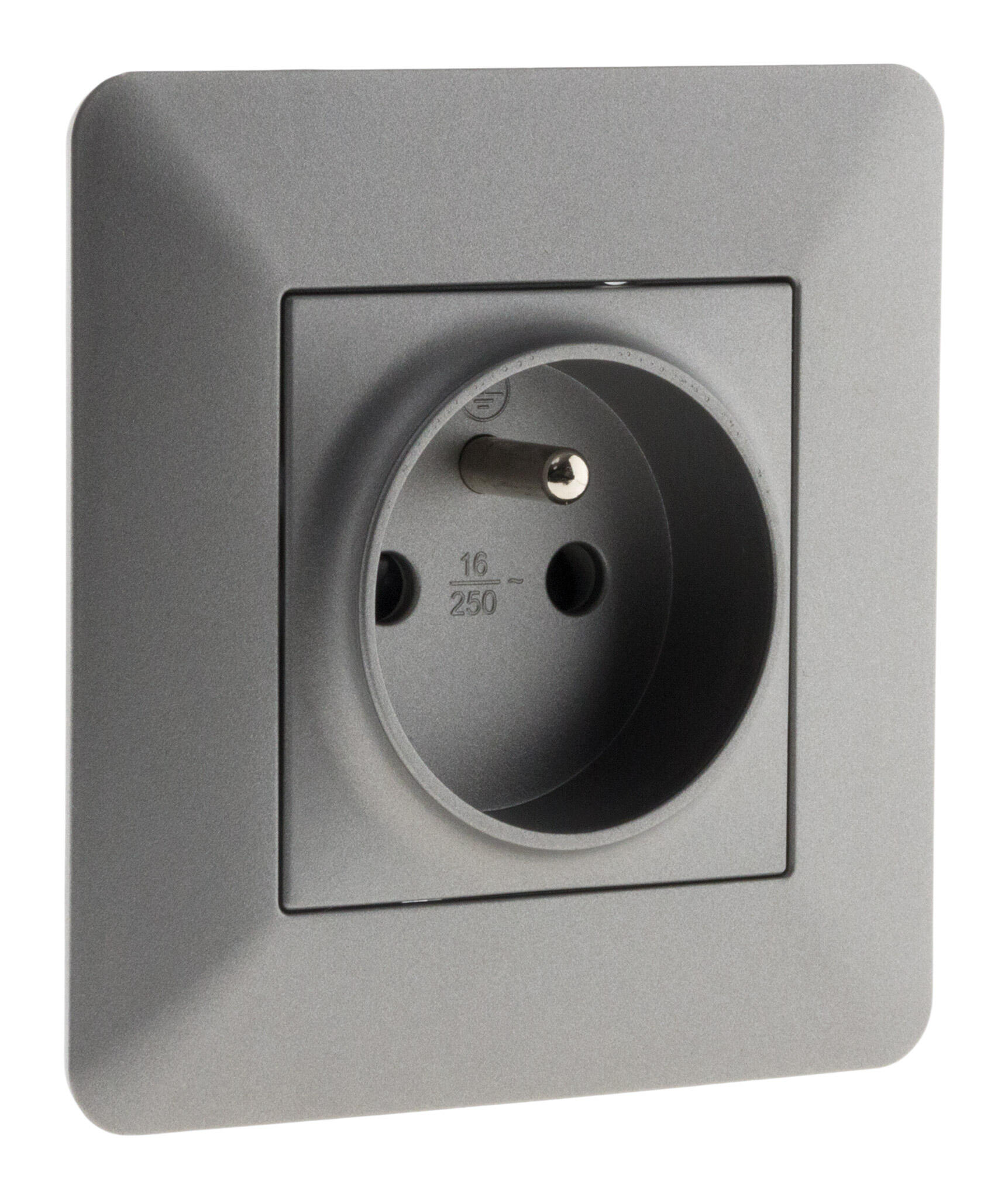 Prise avec terre complet ARTEZO, titanium - 2