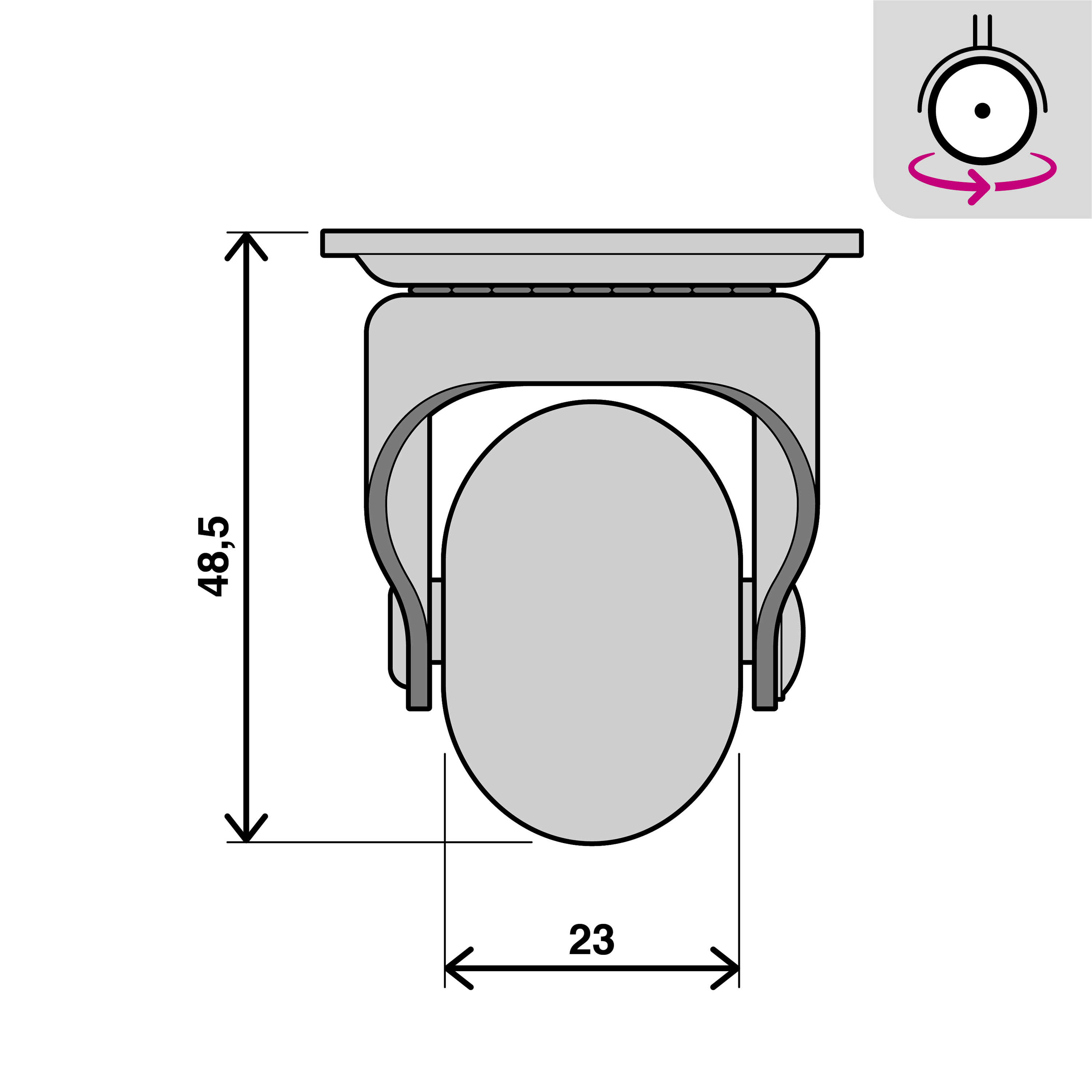Roda com travão STANDERS 360º 35MM 30KG - 7