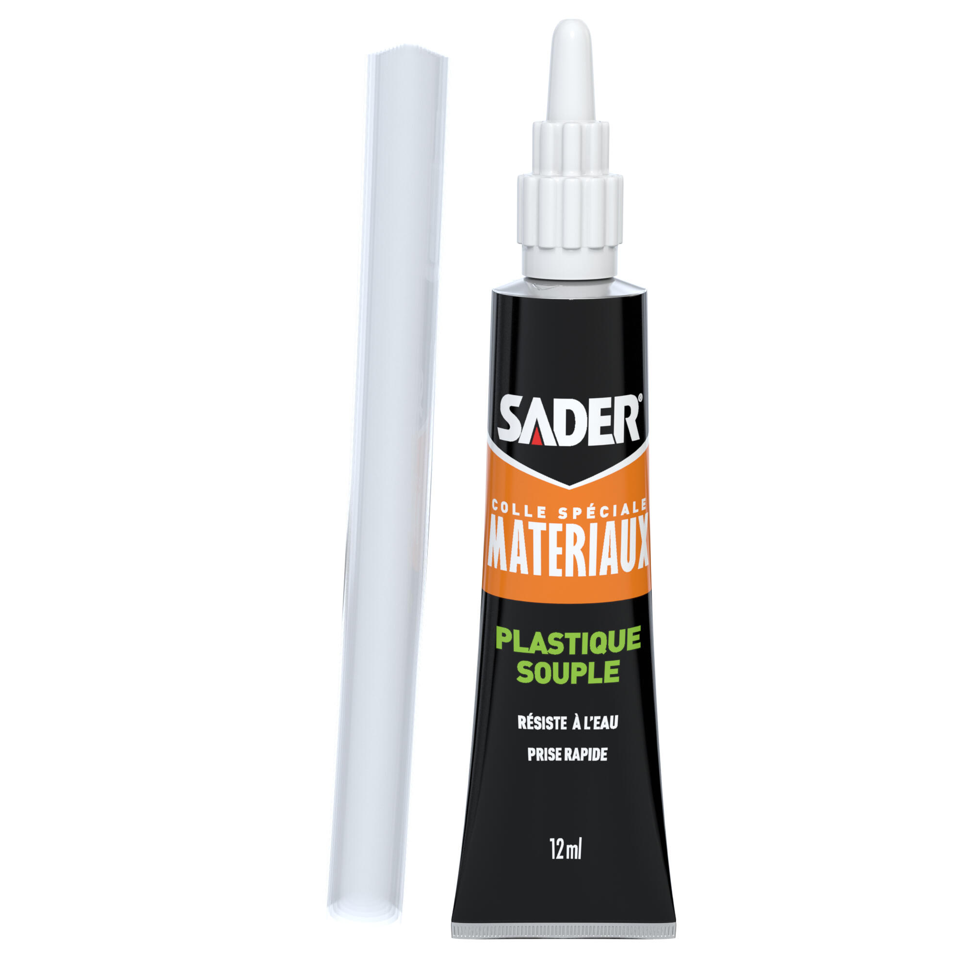 Colle d'assemblage liqui polyuréthane SADER Spécial plastique souple transp 12ml - 6