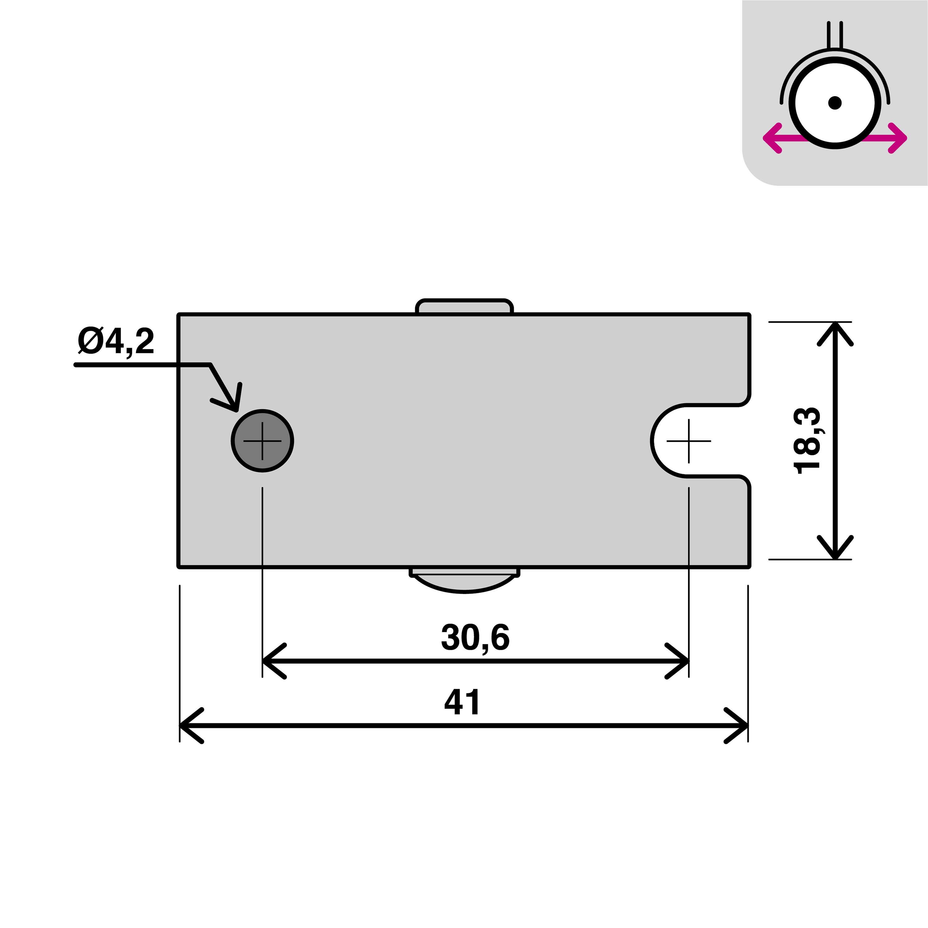 Roda para interior STANDERS MONO 25MM 20KG CINZA ANTIDESLIZANTE - 6