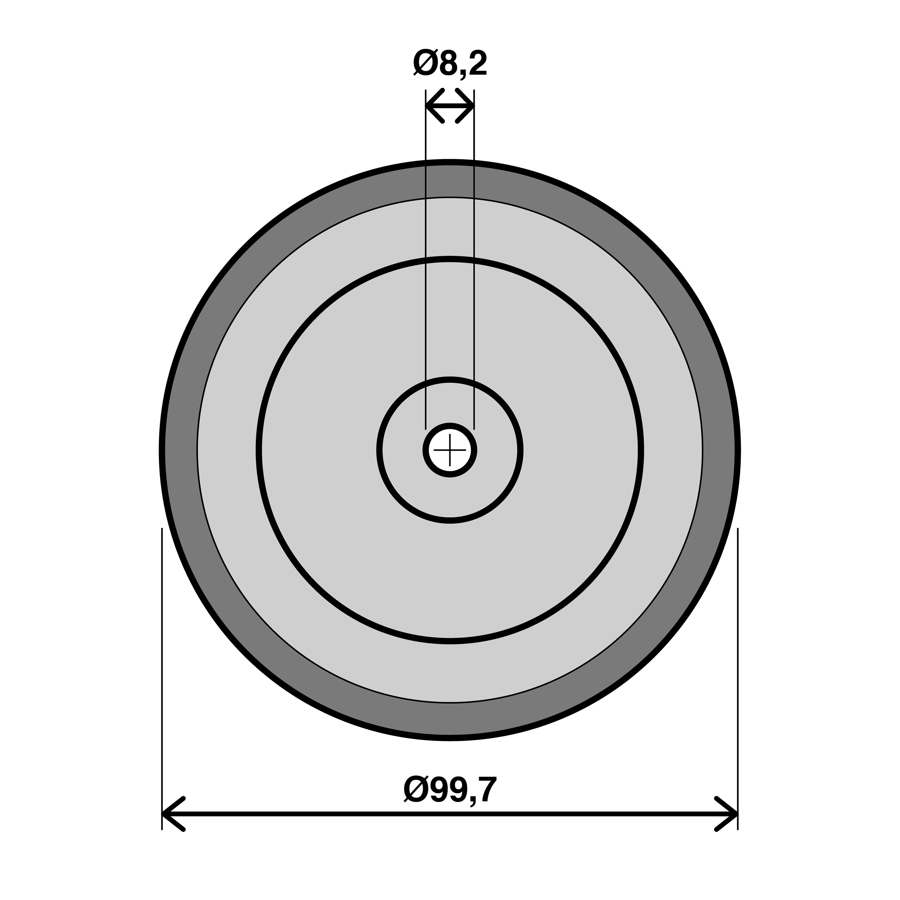 Roda para interior STANDERS 100MM 70KG CINZA - 5