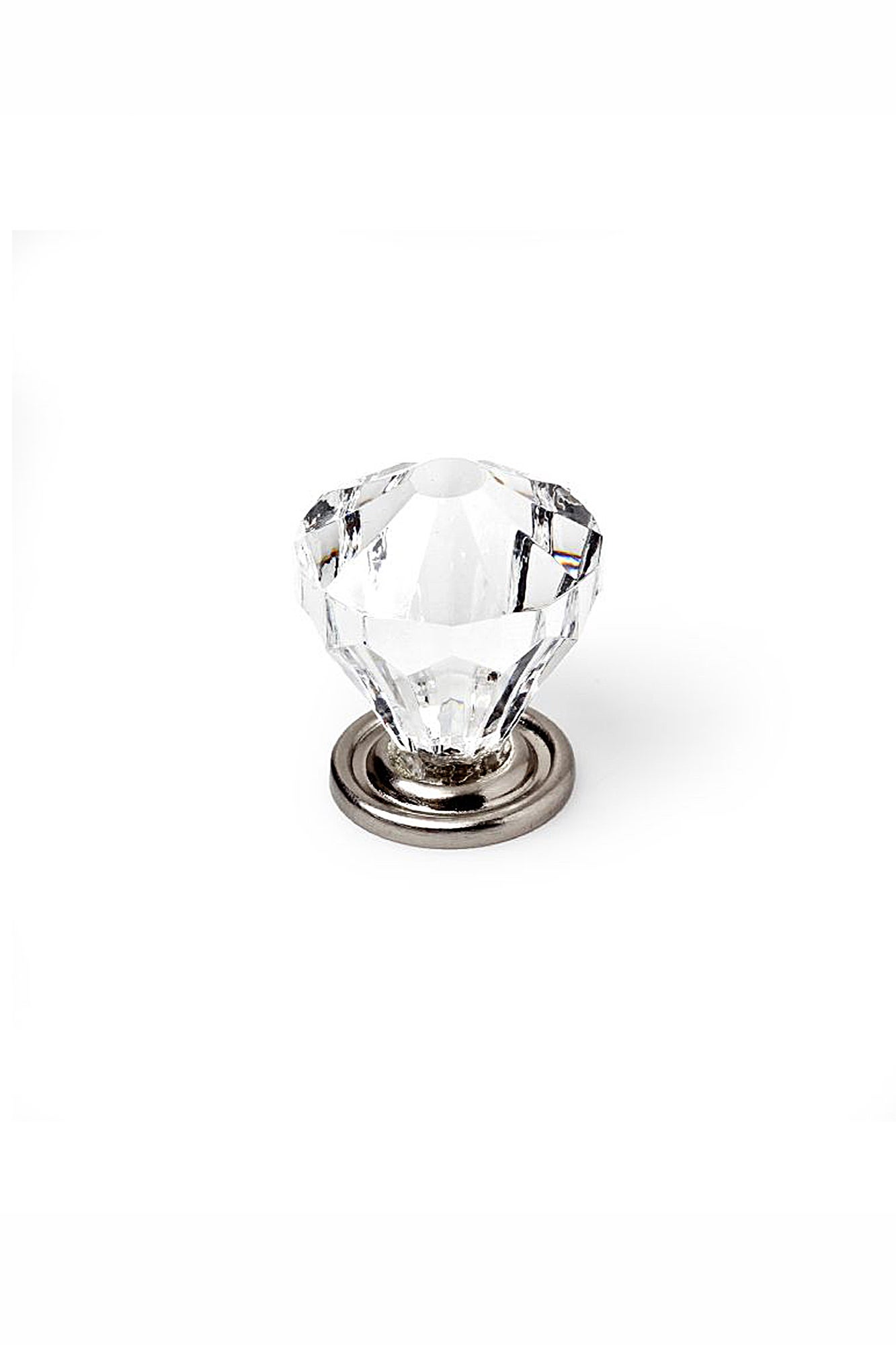 4 boutons de meuble diamants Diamant, abs transparent chromé - 2