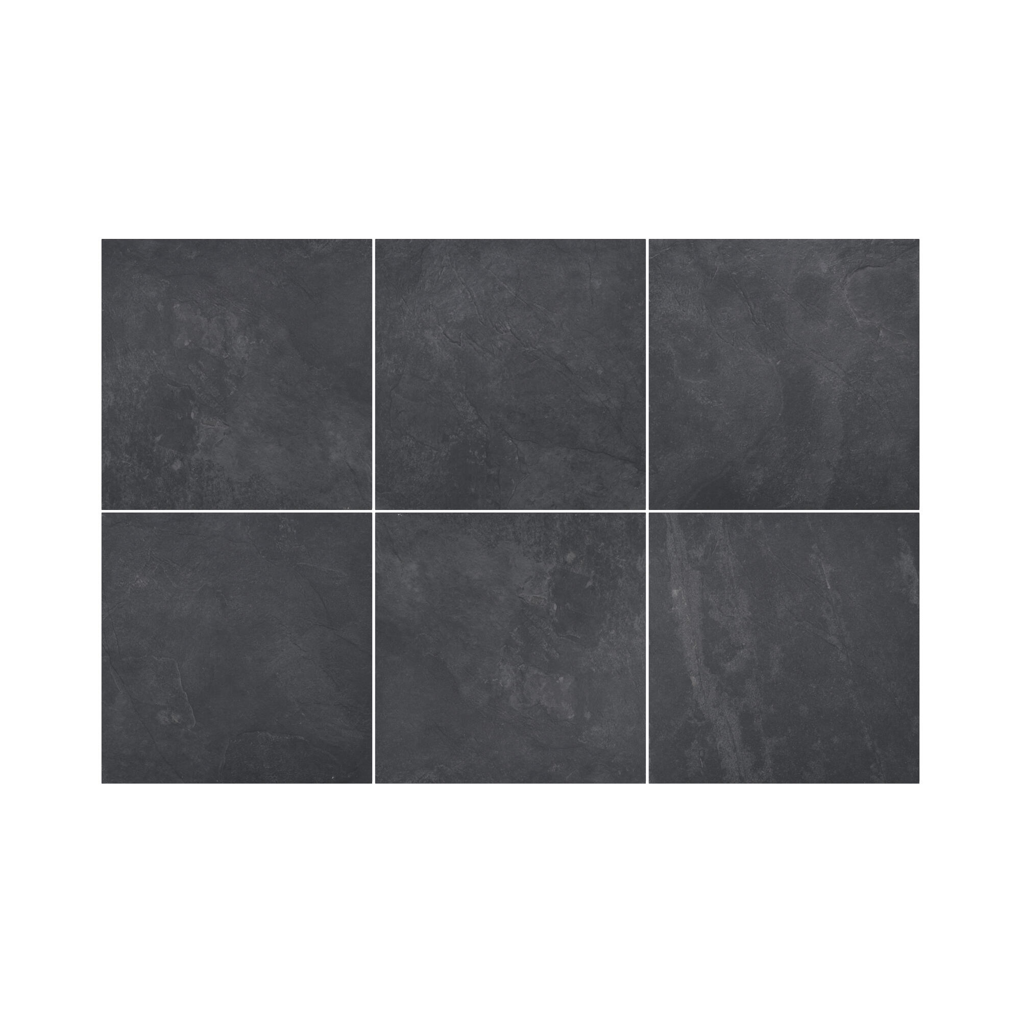 Carrelage mur / sol effet pierre noir Sicile l.60 x L.60 cm - 3