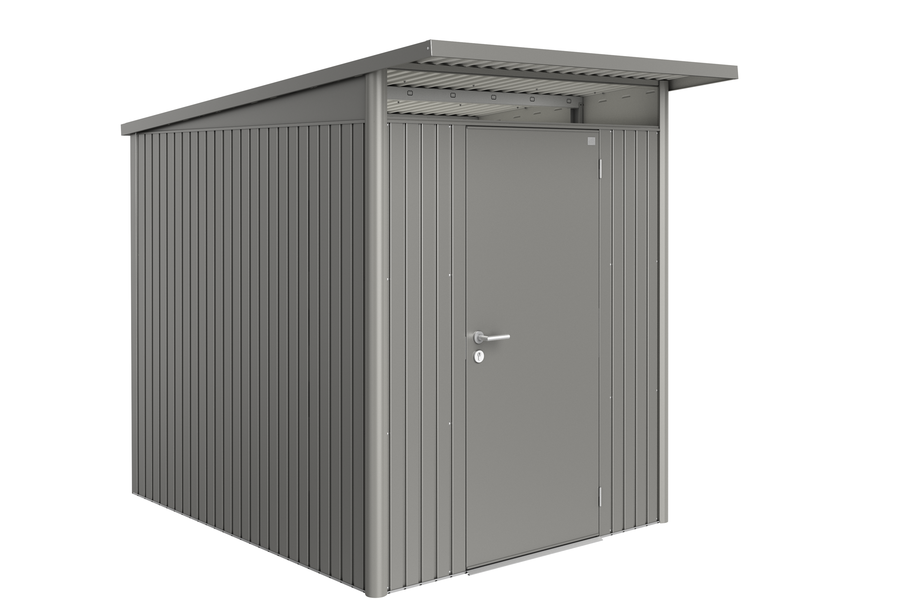 caseta de acero avantgarde a2 de 180x218x260 cm y 468 m2 con 05 mm espesor y puerta abatible biohort