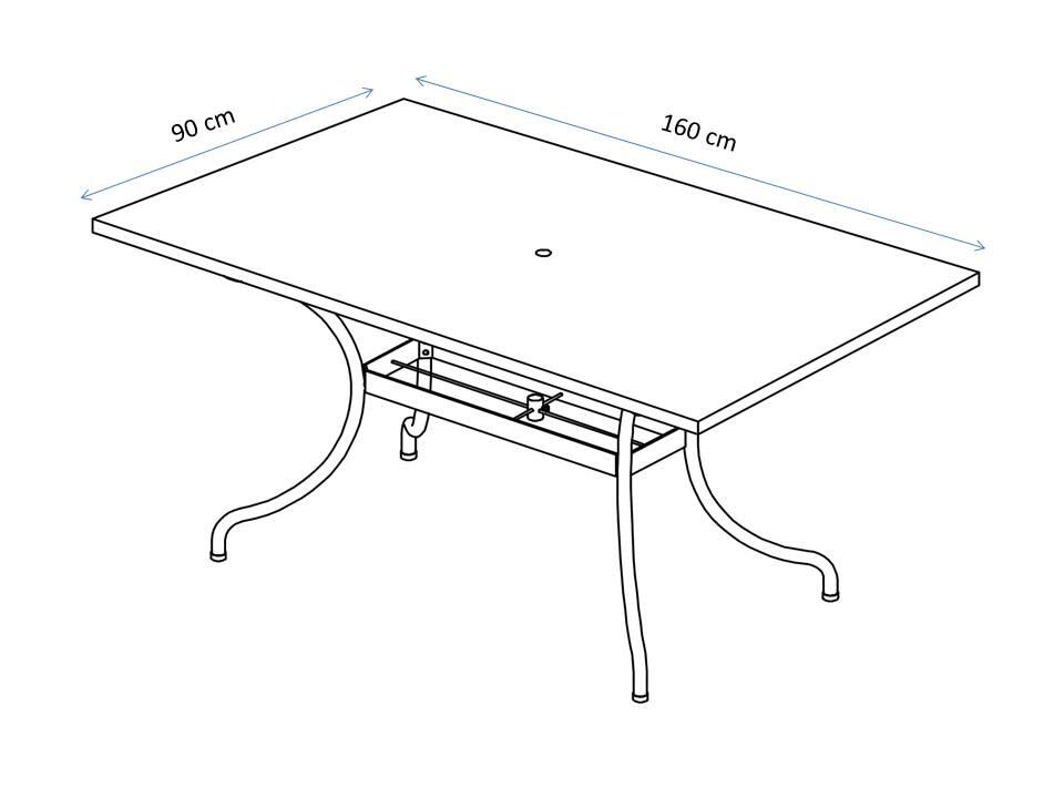 Table de jardin 10420 mozaik rectangulaire multicouleur / marron / beige 6 perso - 6