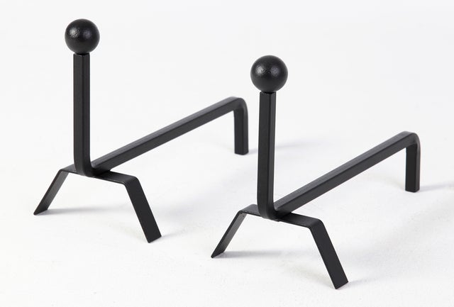 Chenets acier FIRE Doppio, l.16 cm x H.26 cm