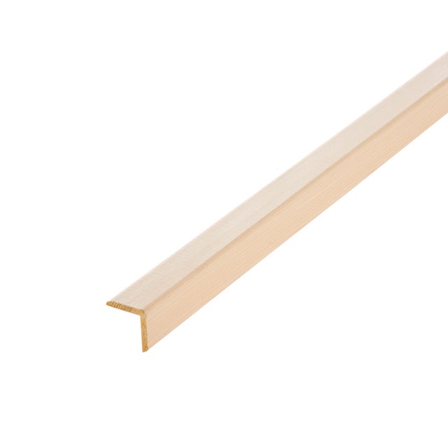Baguette d'angle sapin sans noeud, 38 x 38 mm, L.2.5 m