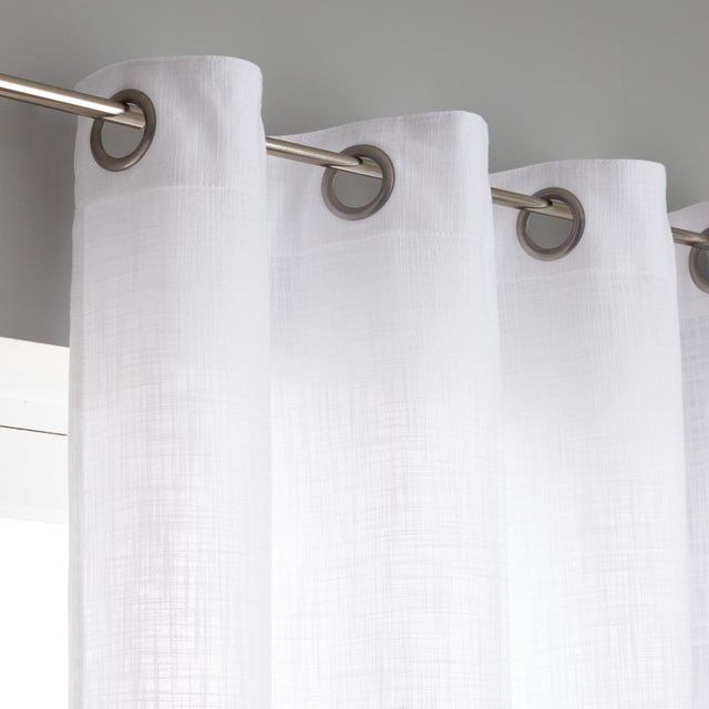Rideau tamisant, Joey coton, blanc H.250 x l.140 cm