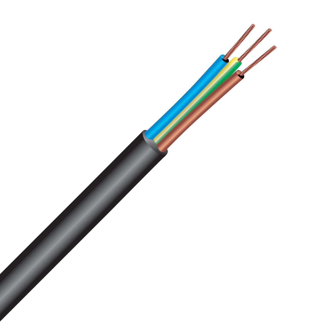 Cavo elettrico flessibile H05VV-F 3 x 2.5 mm² L 1 m ELECTRALINE nero vendita al metro - 3