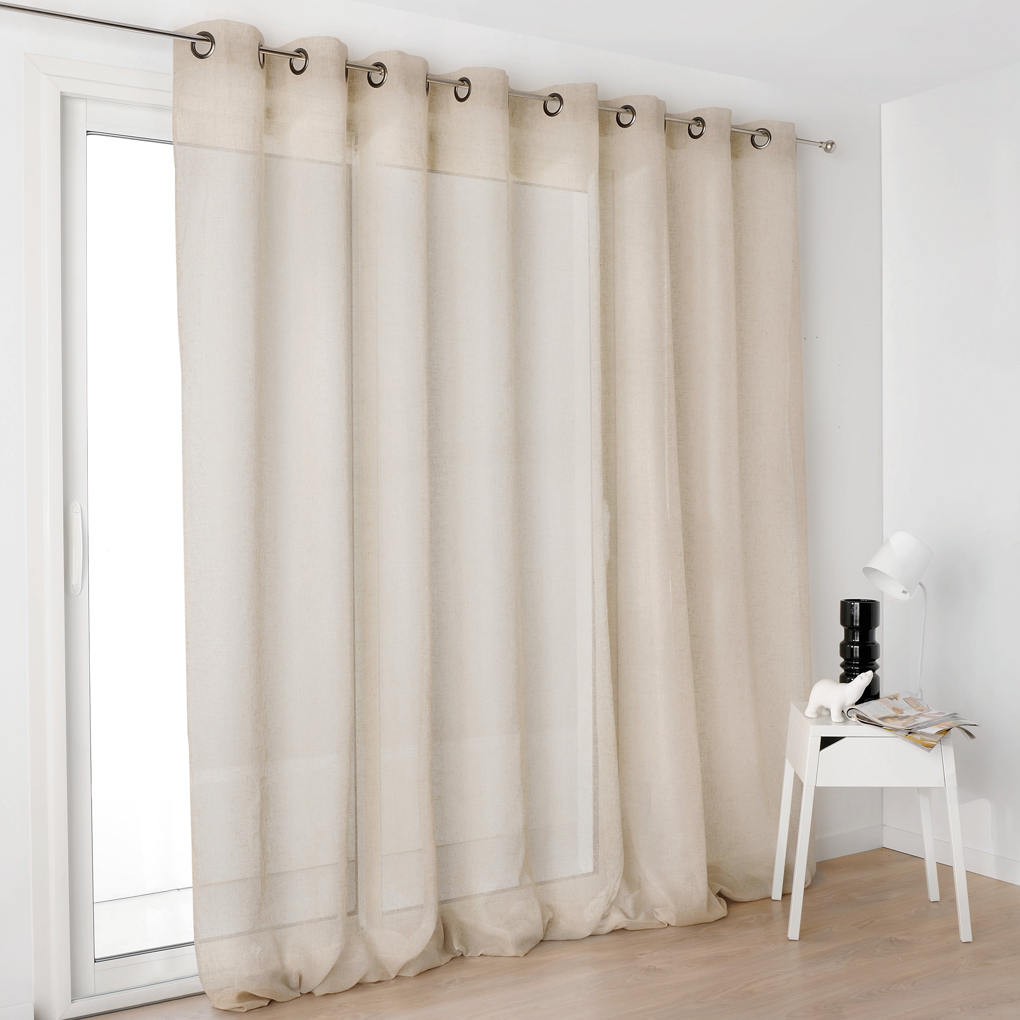 Voilage tamisant, Kaolin, beige H.250 x l.300 cm - 3