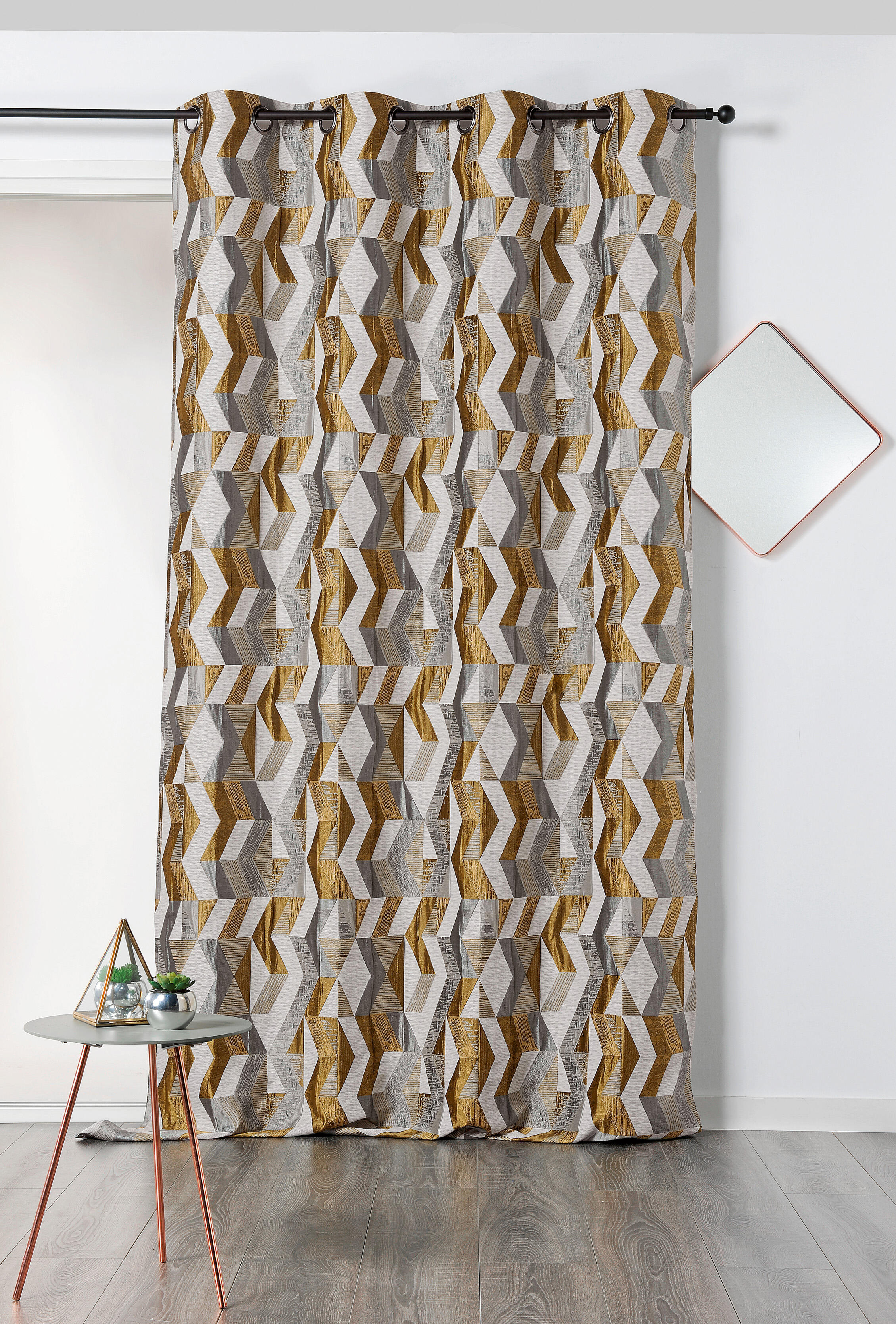 Rideau tamisant, Chloé, doré H.240 x l.135 cm - 3