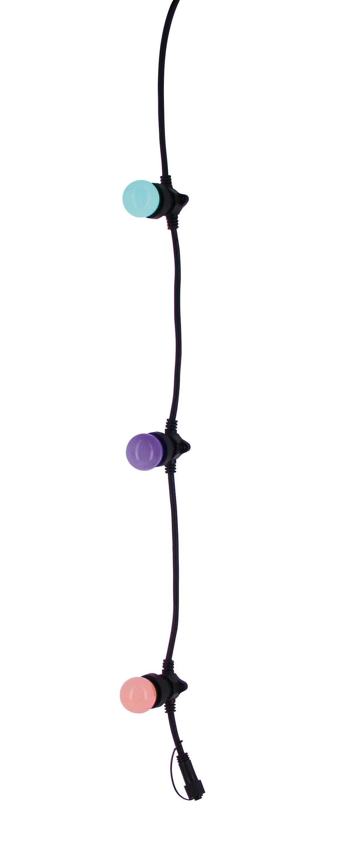 Guirlande extérieure E27 10 ampoules multicouleur LED noir YANTEC - 5