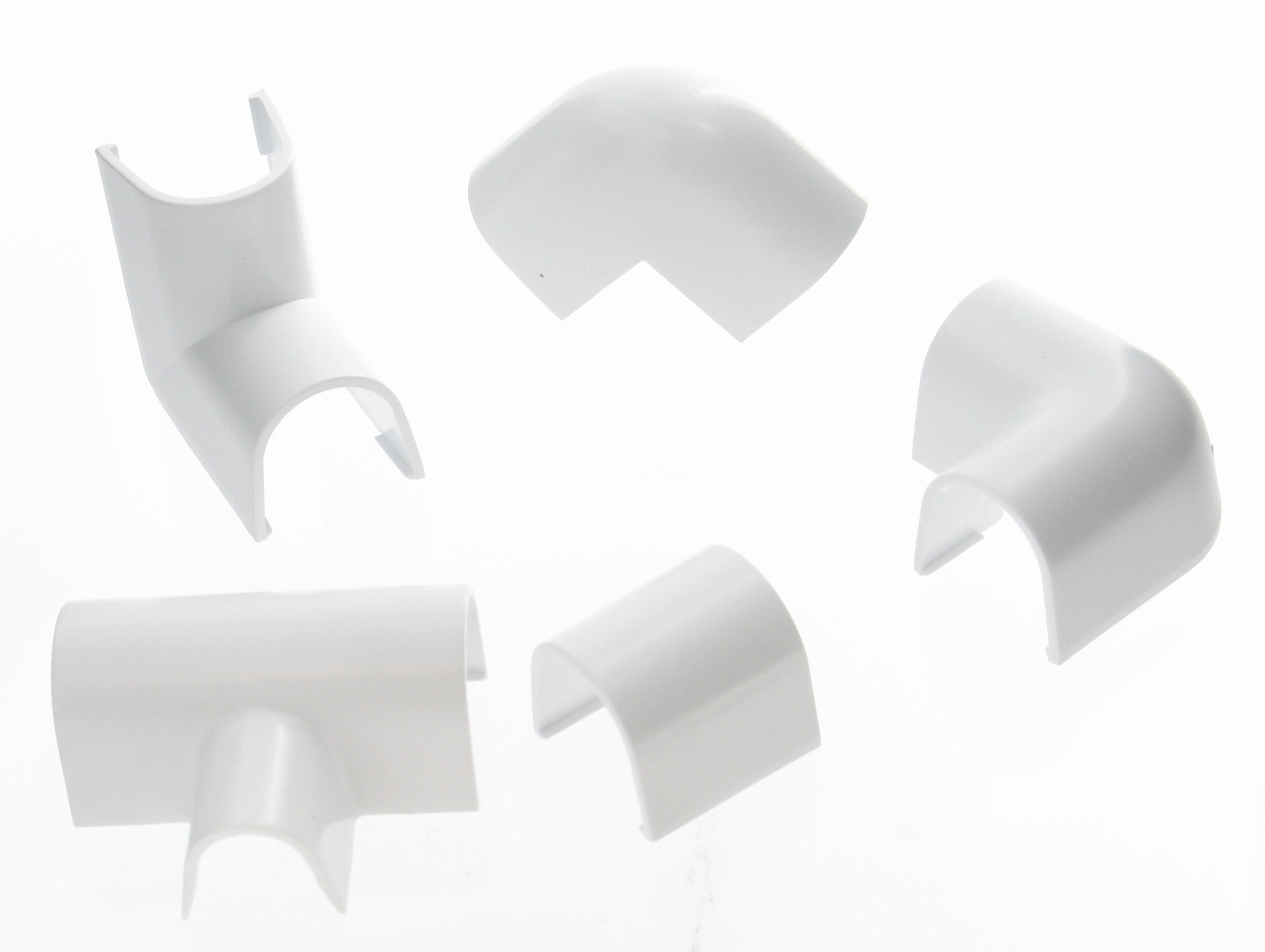 Lot De 10 Accessoires Pour Goulottes électriques 20x10 Mm - Blanc - Pour Angles, Joints En T, Dérivations