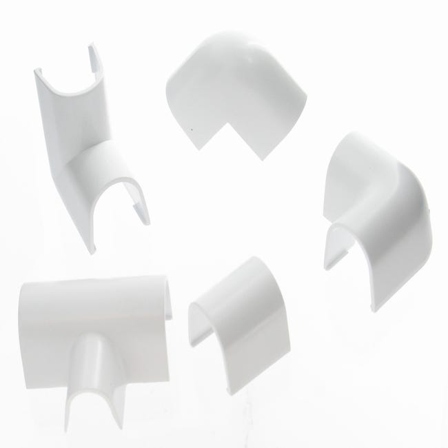 Lot De 10 Accessoires Pour Goulottes électriques 20x10 Mm - Blanc - Pour Angles, Joints En T, Dérivations