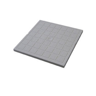 Tampon de sol polypropylène gris FIRST PLAST, L.30 x l.30 cm