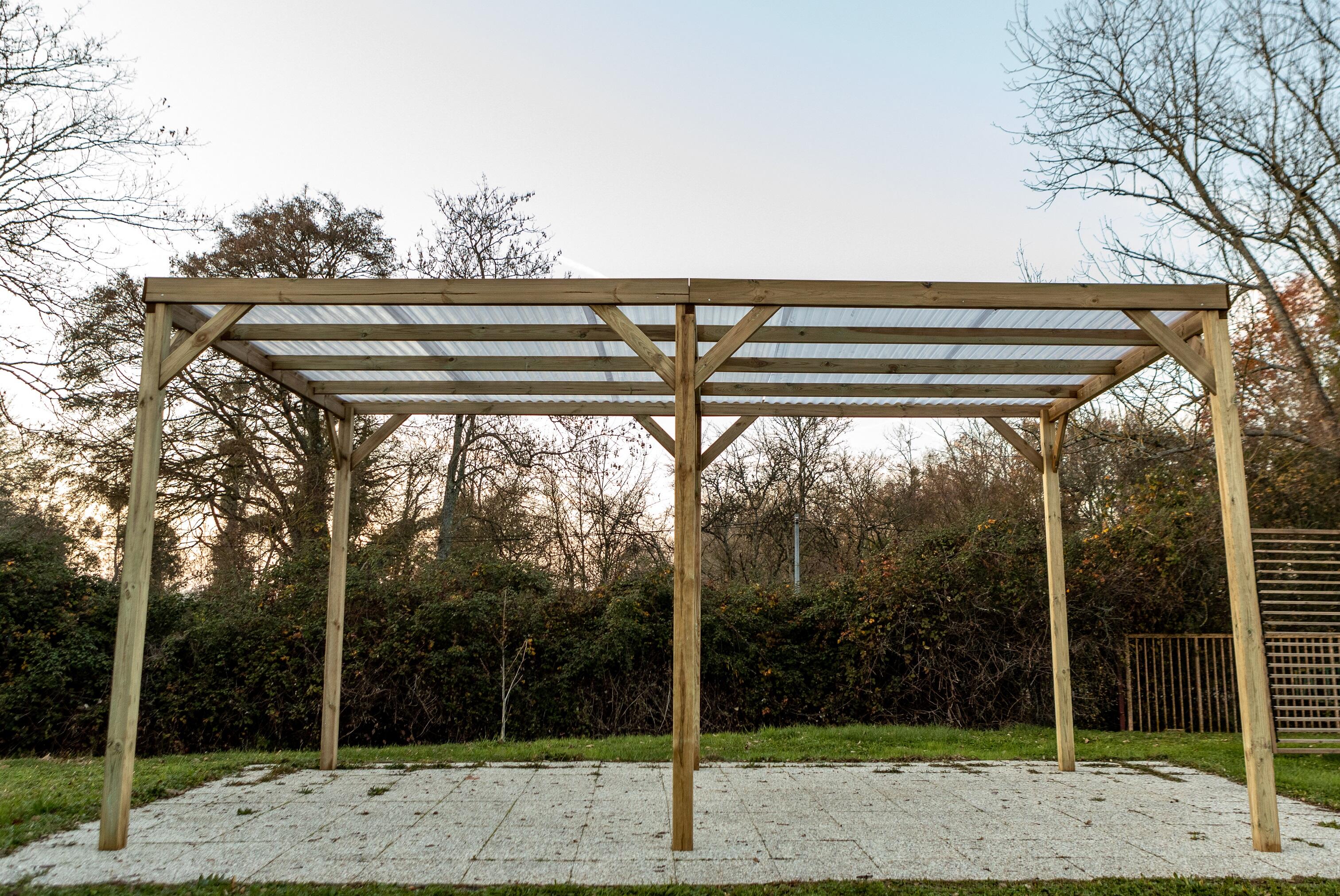 Carport bois HABRITA 2 voitures, 14.99 m² - 3