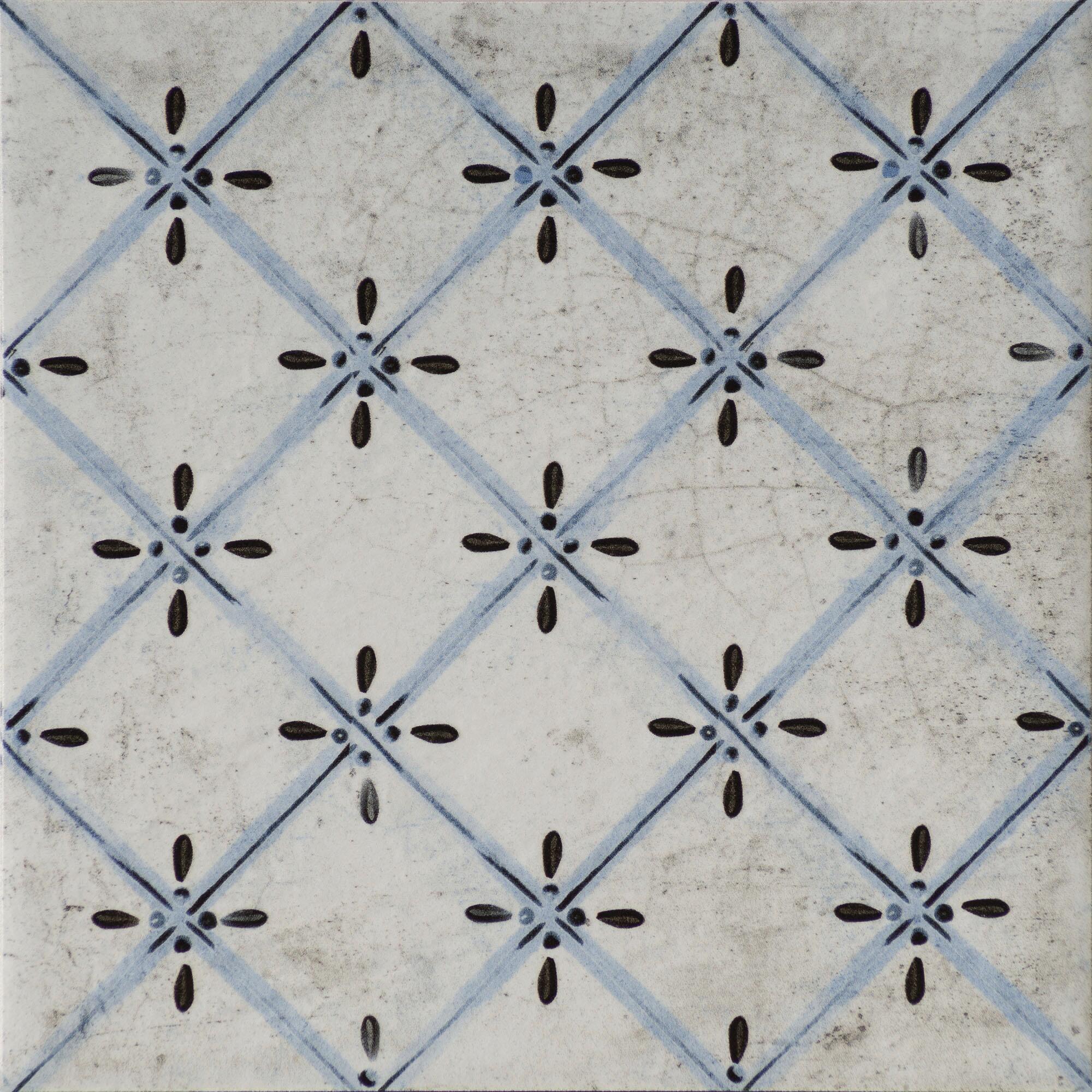 Piastrella da pavimento interno in gres porcellanato 20 x 20 cm smaltato multicolore lucido Med Maiolica traffico intenso (pei 4/5) Sp. 8.2 mm 1.42 mq - 7