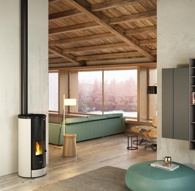 Poêle à granulés FREEPOINT Breeze wi-fi blanc 9.1 kW