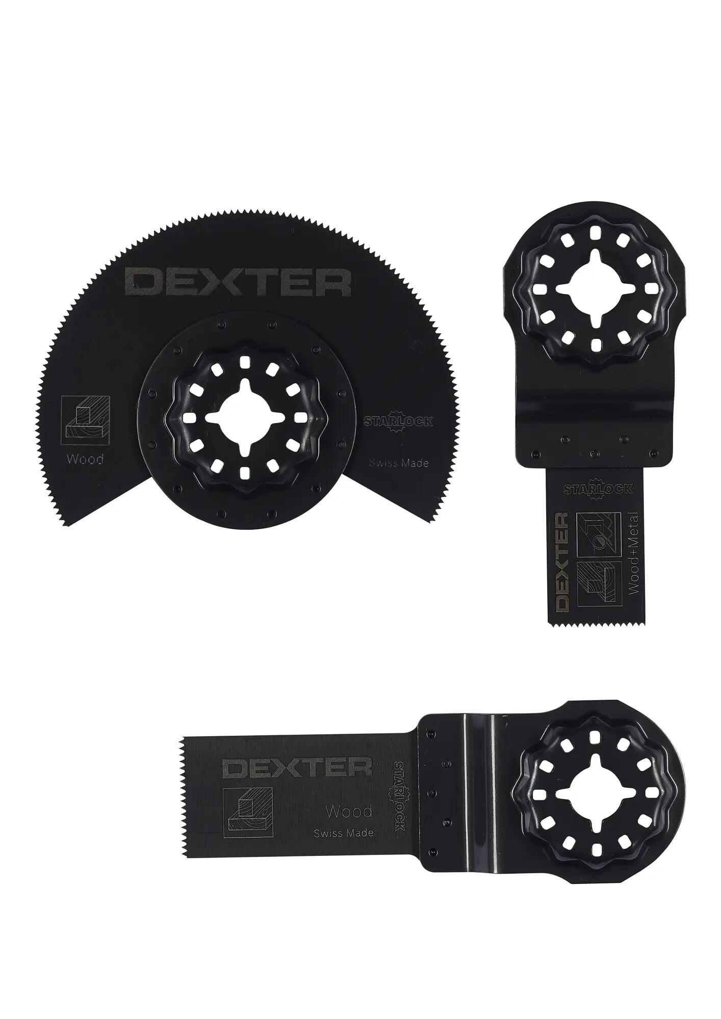 Lot de 3 accessoires d'outil multifonction pour bois et métal DEXTER Starlock - 3