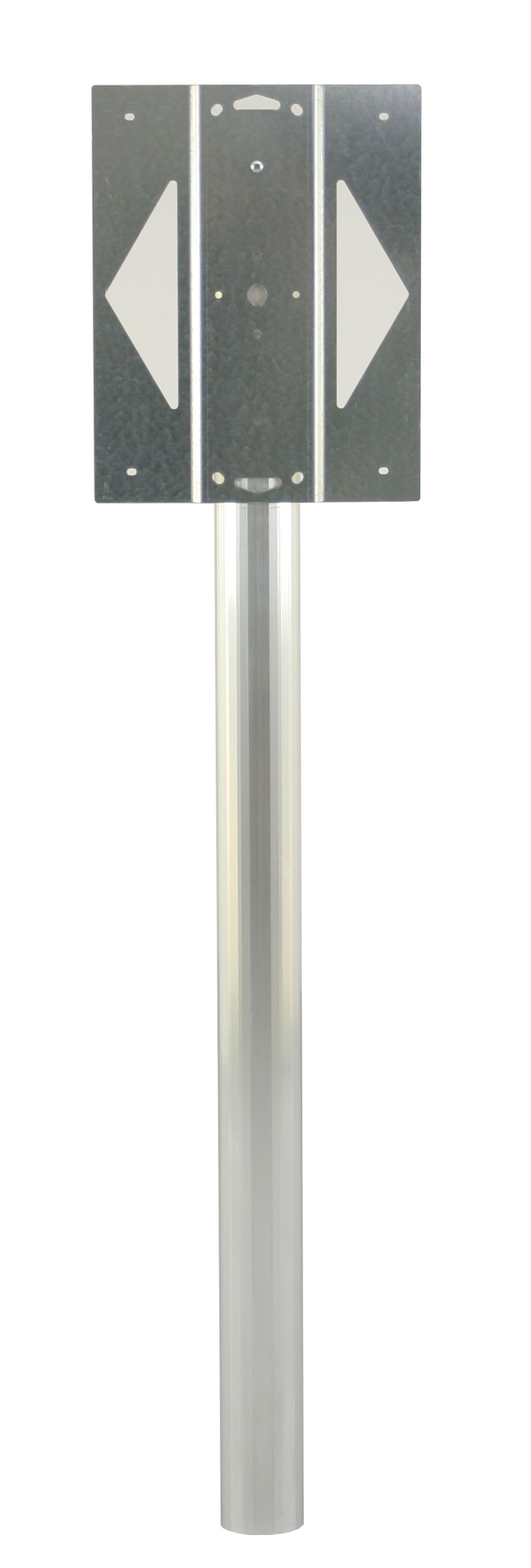 Pied boite aux lettres H.116 x l.33cm RENZ, platine rabattable, alu non anodisé - 2