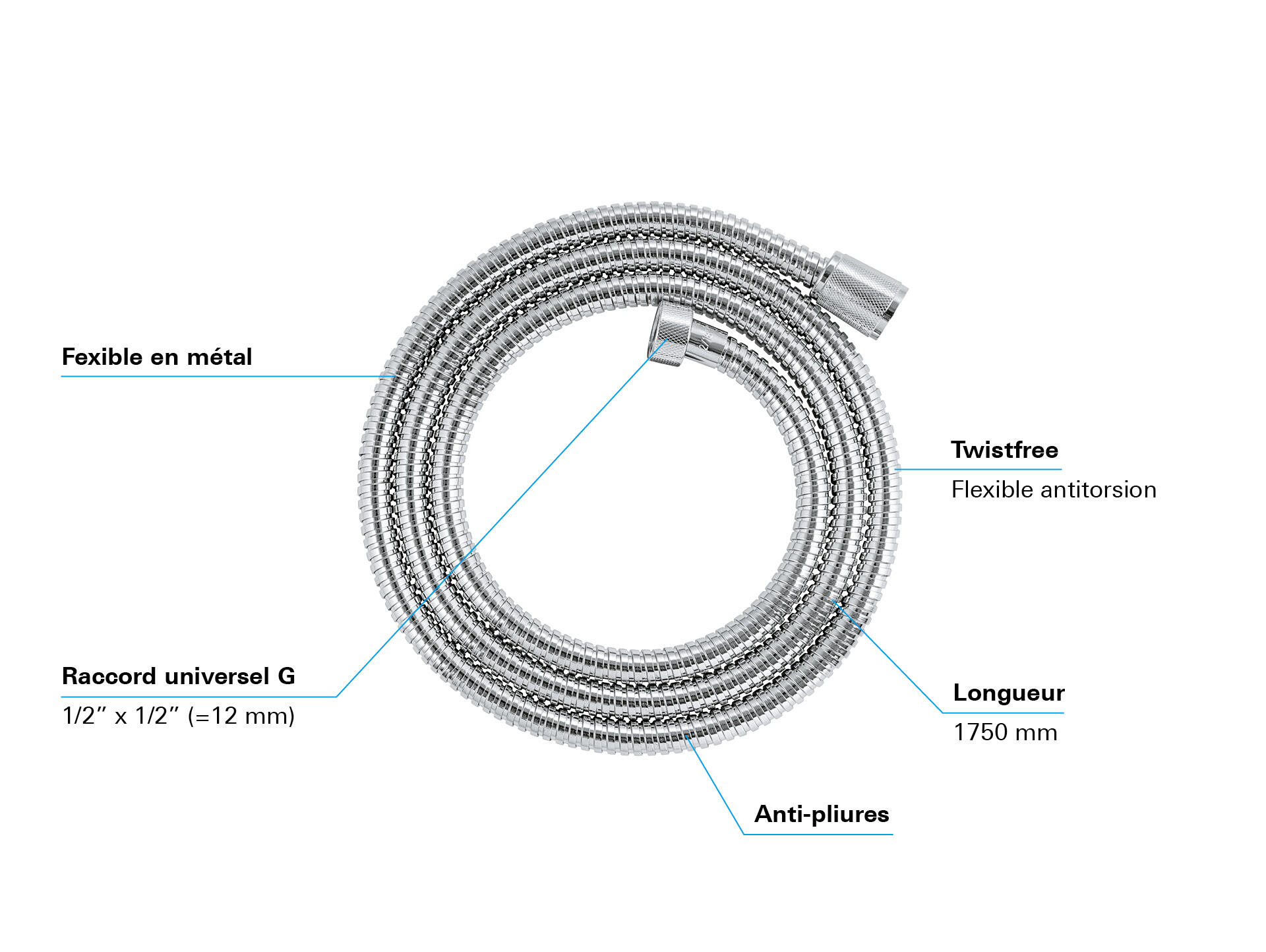 Flexible de douche L.175 cm chrome Vitalioflex GROHE - 4