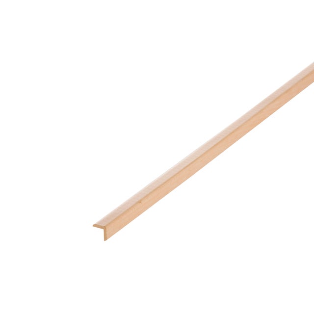 Baguette d'angle hêtre sans noeud, 19 x 19 mm, L.2.4 m
