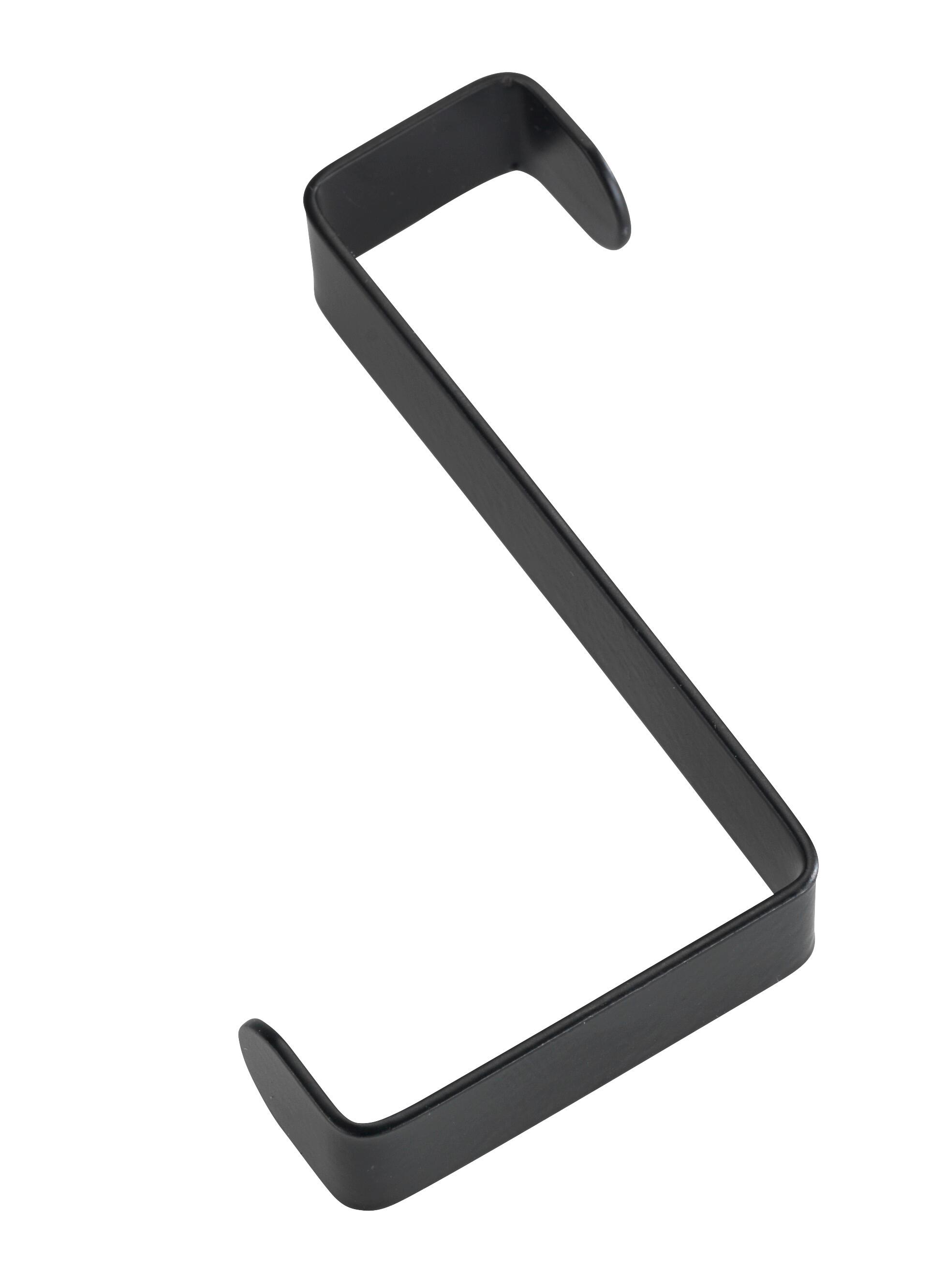 Crochet 4 crochets acier noir, H.1.2 x l.7.6 x P.6 cm - 4