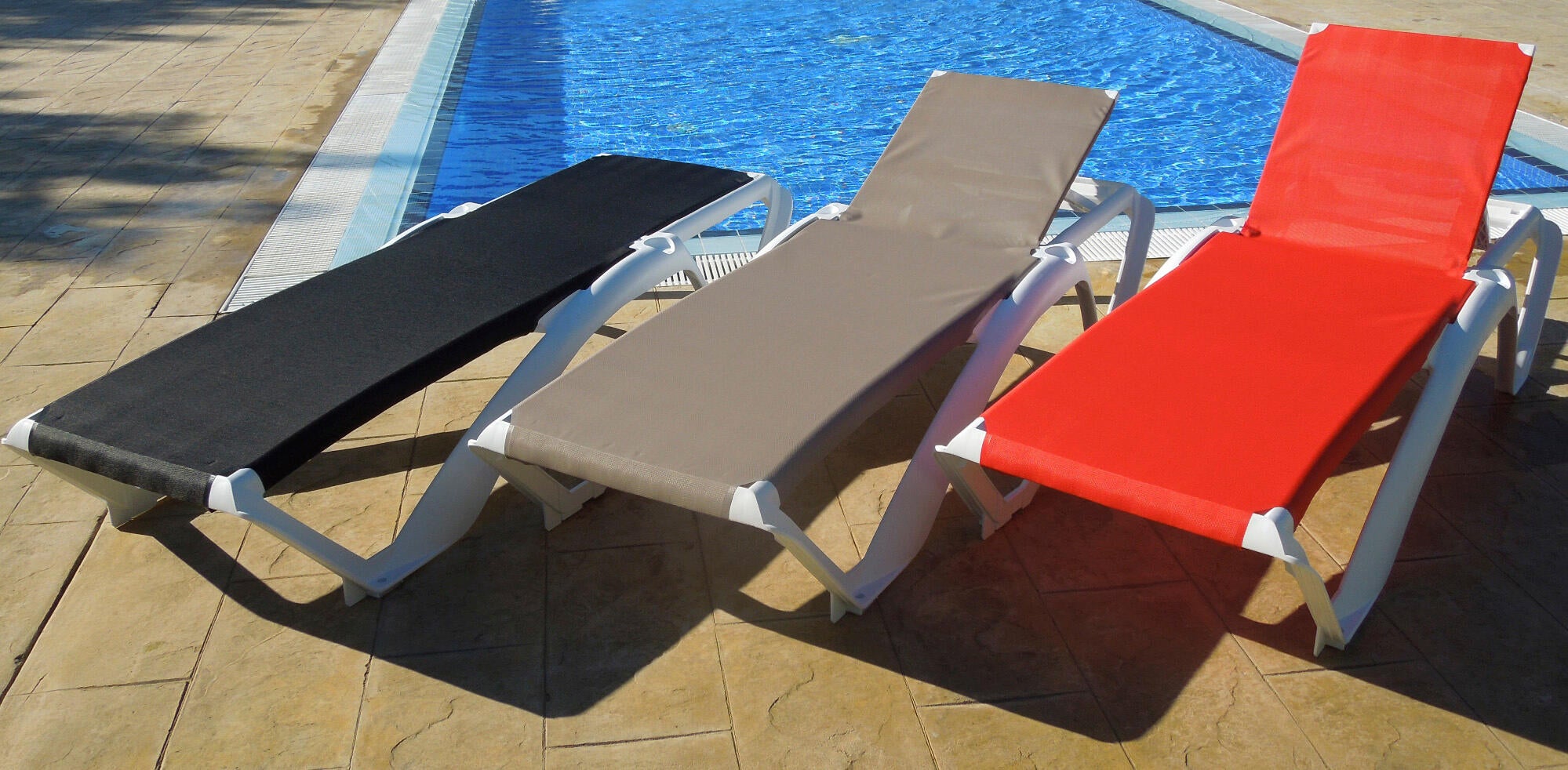 Bain de soleil de jardin en résine injectée Acqua sable - 2