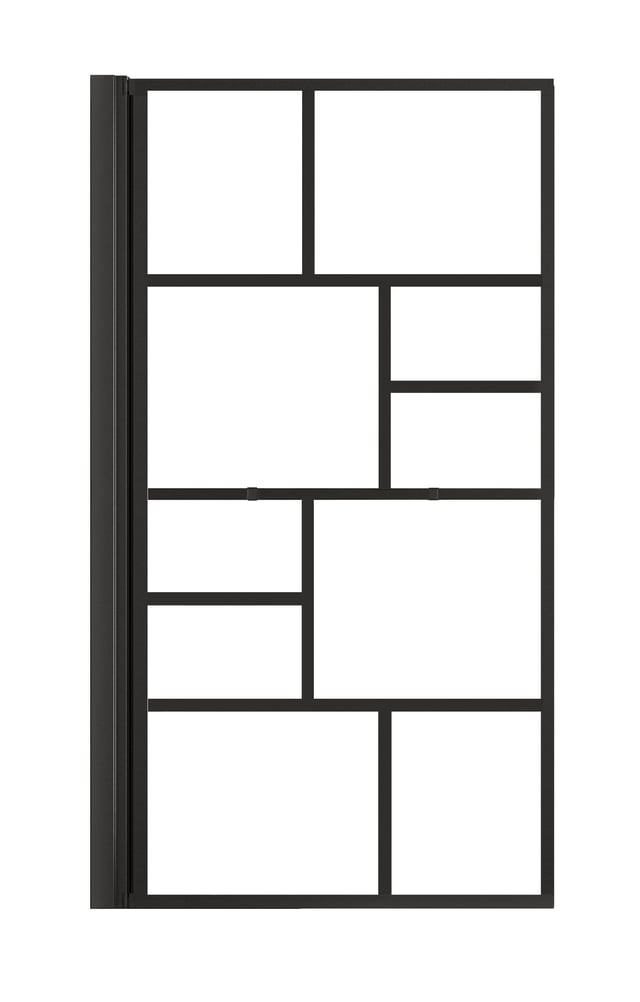 Pare-baignoire pivotant sérigraphié noir, H.140 x l.80 cm Rubic