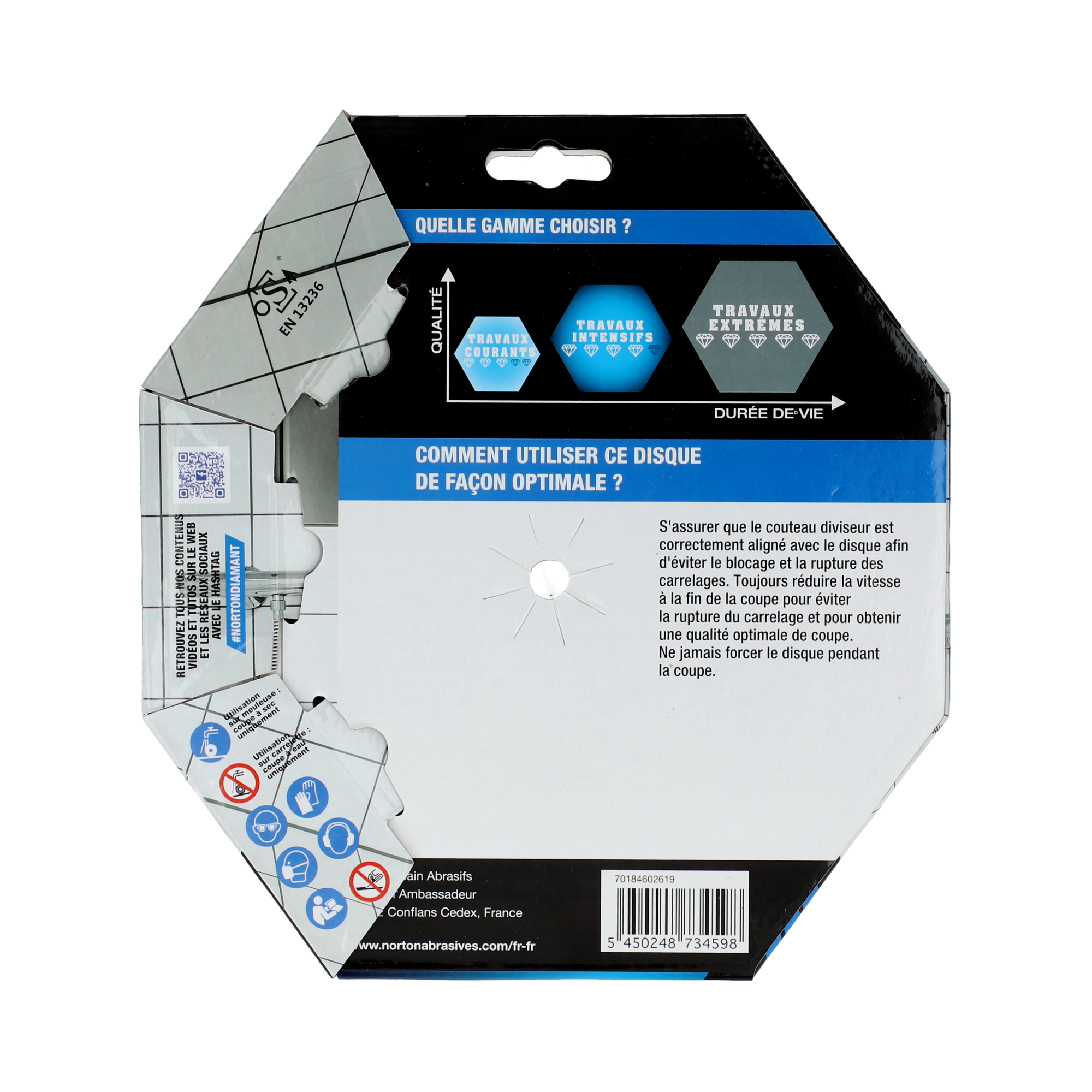 Disque diamant intensif plein pour carrelage NORTON, Diam.200 mm - 4