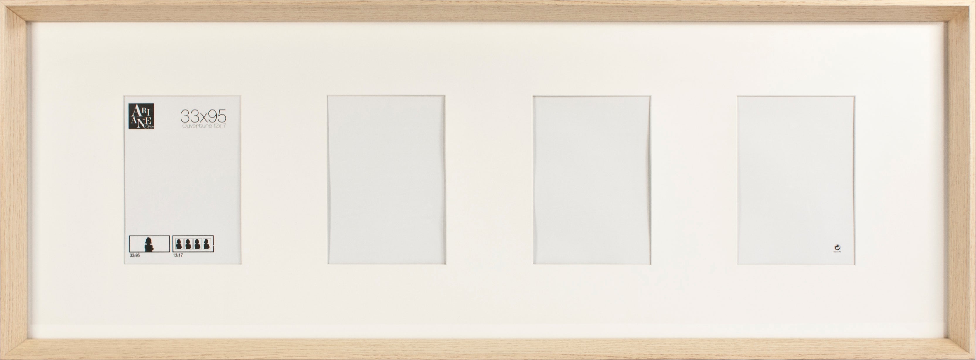 Cadre photo multiple Milano chêne clair, Traditionnel H.35.5 x l.97.5 cm - 5