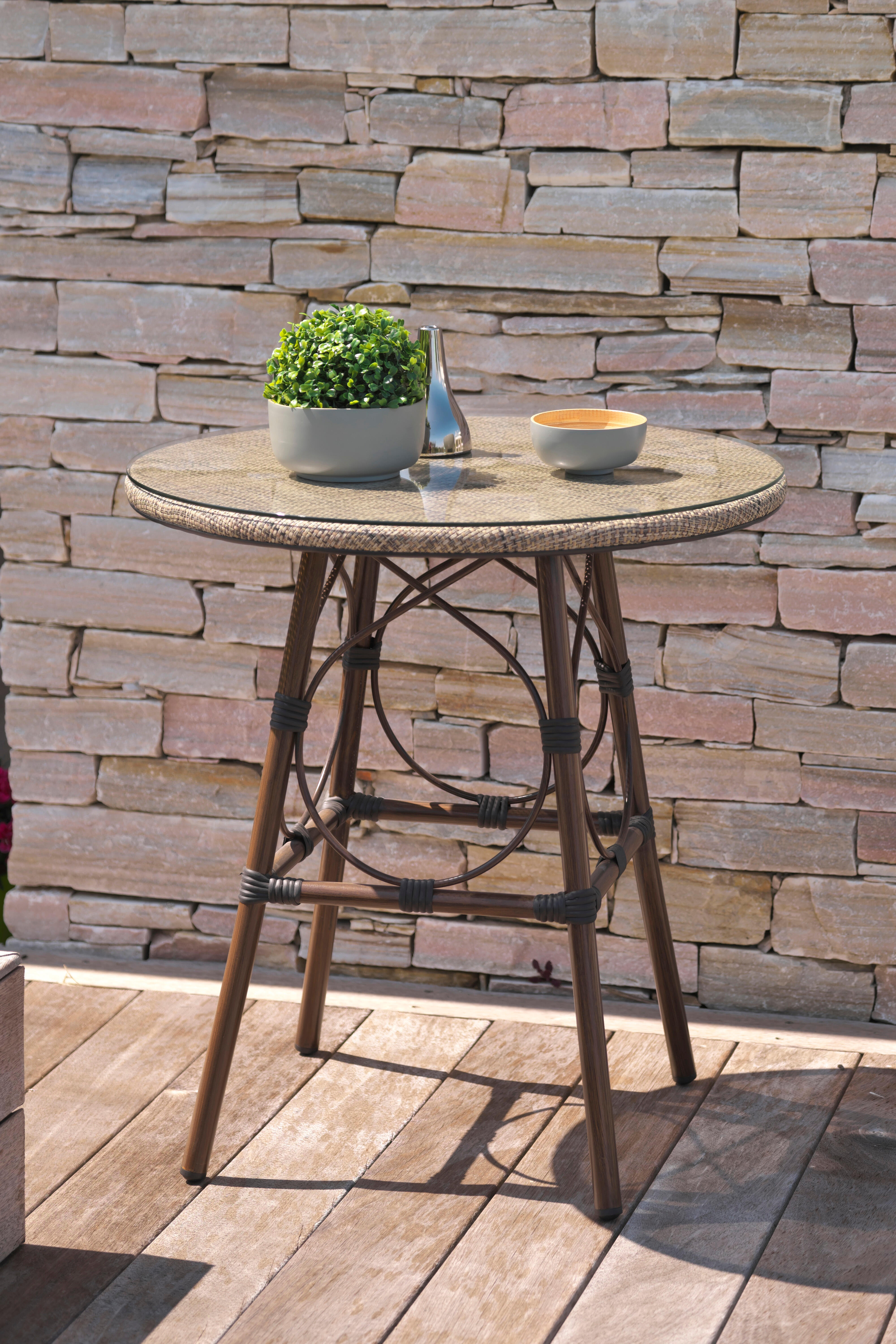 Table de jardin DCB GARDEN Ushuaia ronde beige 2 personnes - 2