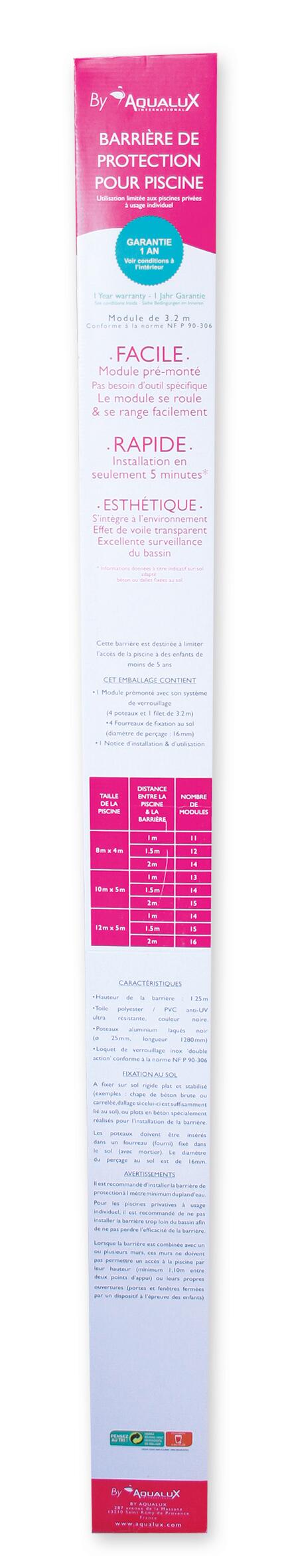 Barrière pvc souple pour piscine AQUALUX, H.125 x l.320 cm - 5