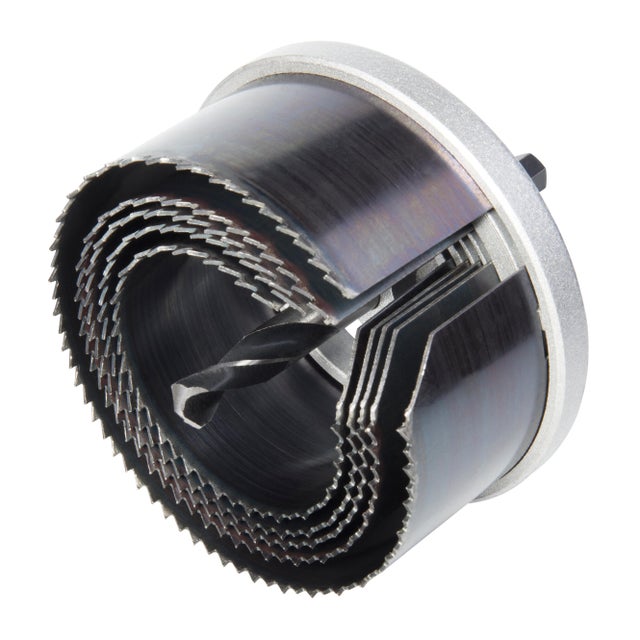 Scie cloche multi-lames bois/plastique/plâtre WOLFCRAFT Diam.60,68,74,80,95mm