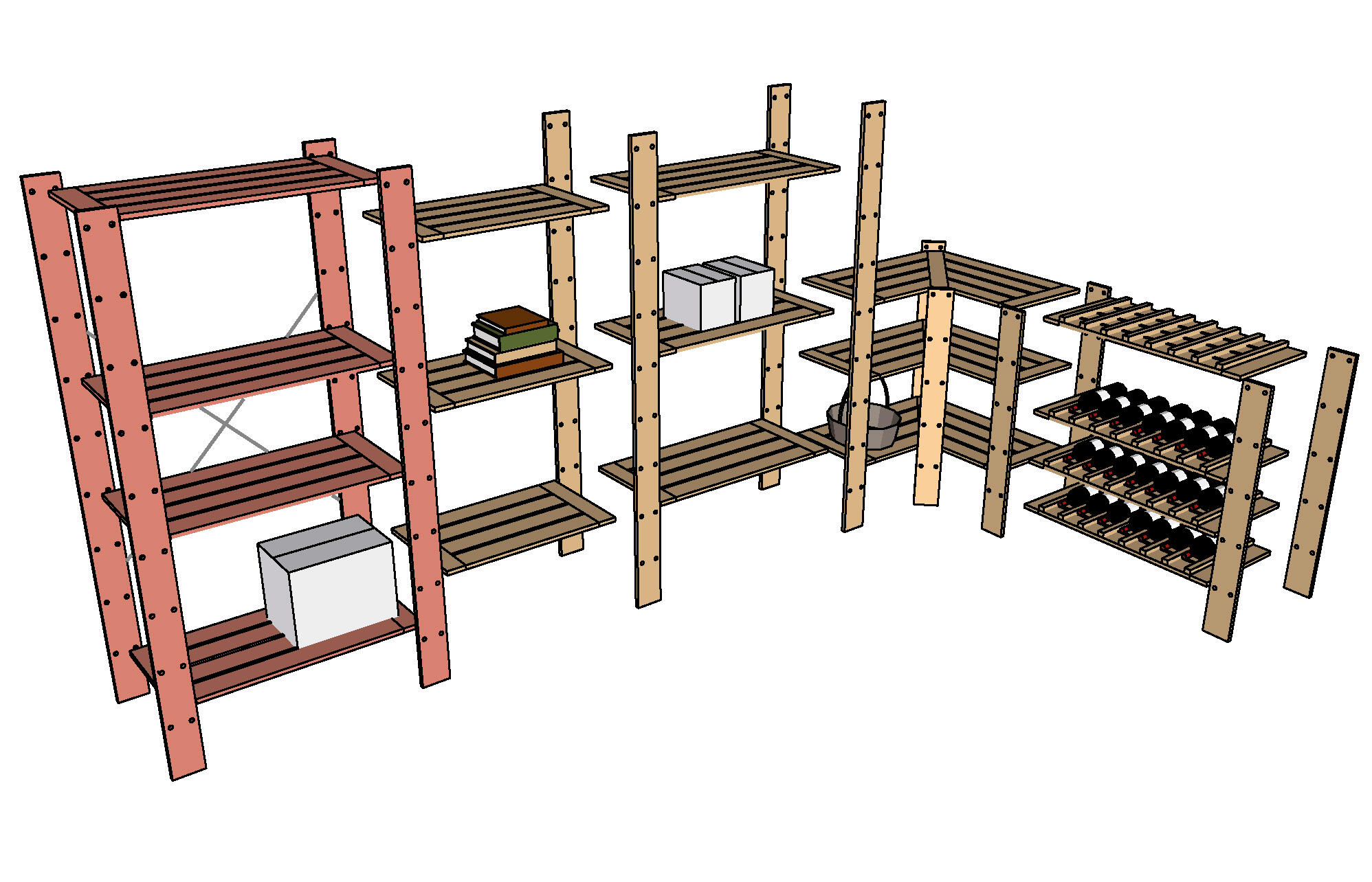 Tablette bouteilles, H.82 x l.37.5 x P.1.8 cm - 5