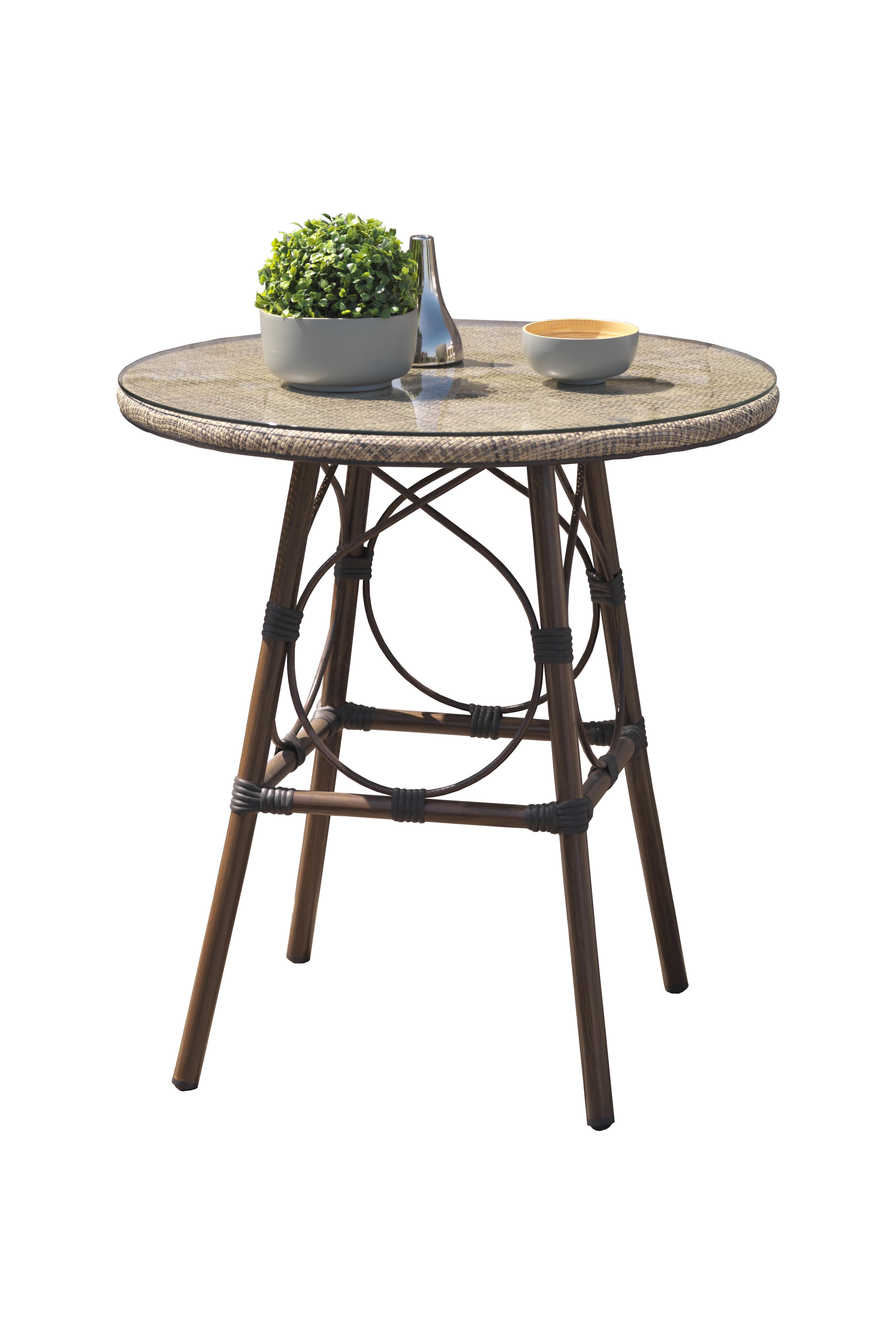 Table de jardin DCB GARDEN Ushuaia ronde beige 2 personnes - 4