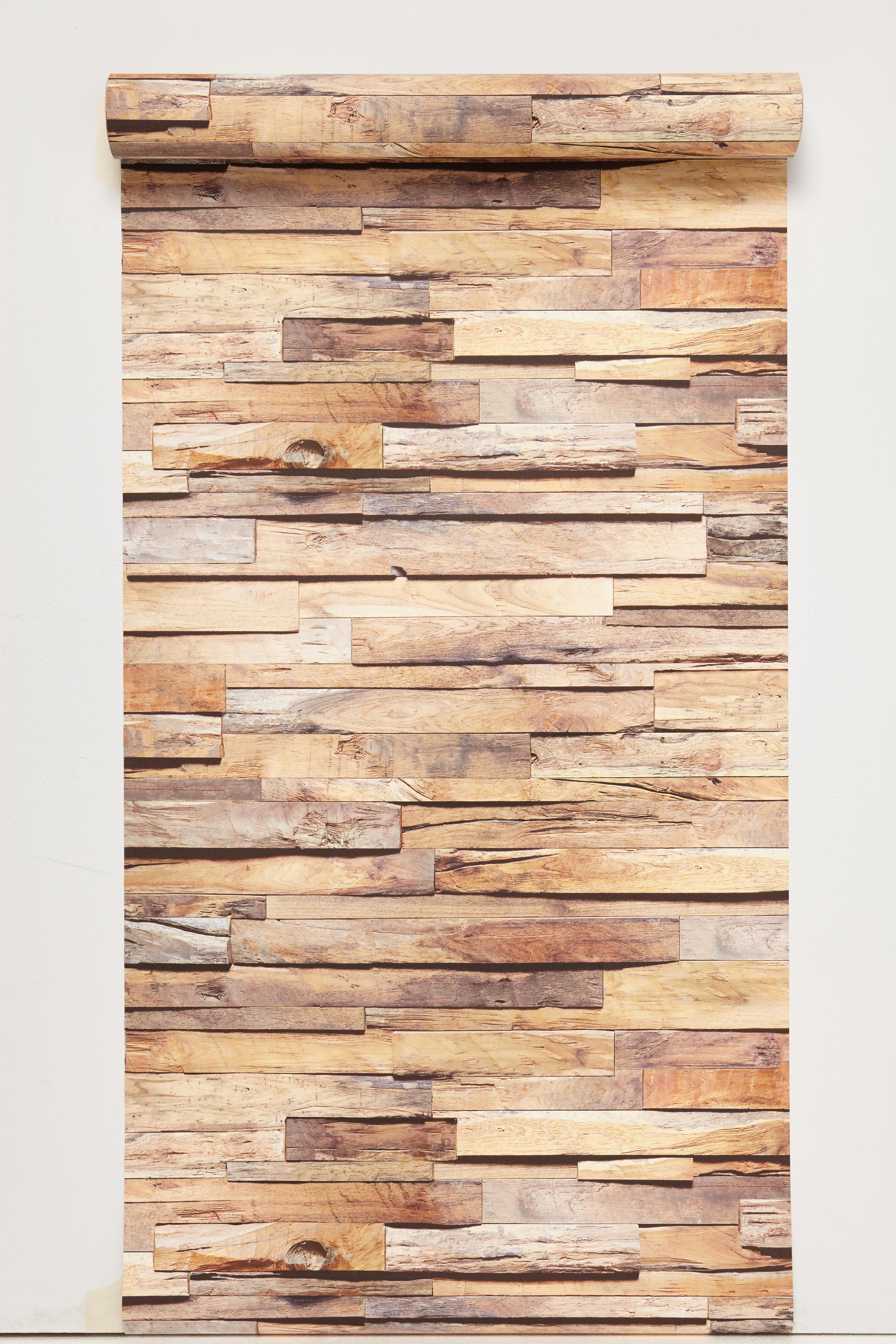 Papier peint intissé Planche de bois marron - 8