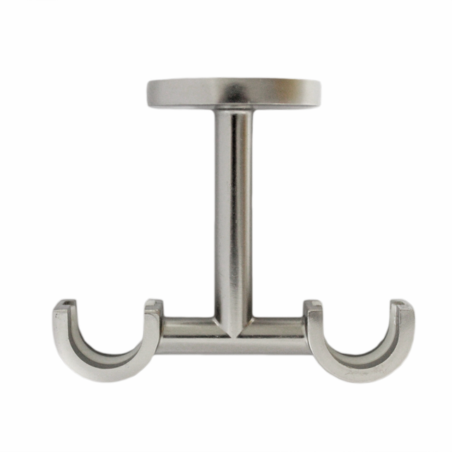1 Soporte a techo para 2 barras diámetro 20 mm Design INSPIRE Aluminio cromo mate niquelado fijo 7-8.5 cm