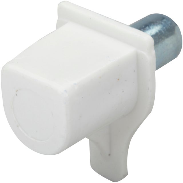 60 taquets d'étagère à enfoncer, acier blanc, Diam.5 mm