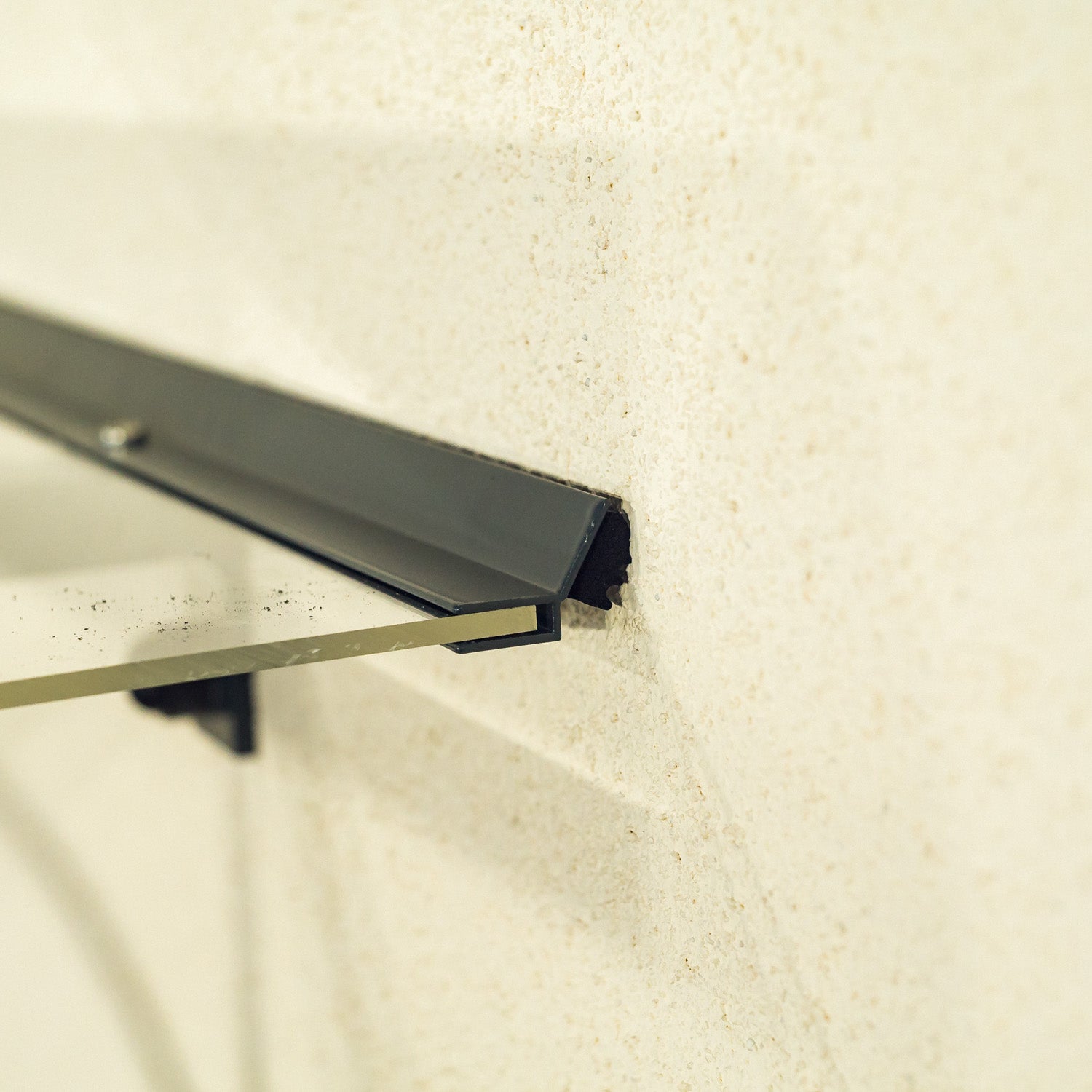 Auvent de porte d'entrée alu anthracite Olor, l.120 x H.28 x P.85 cm  - 8