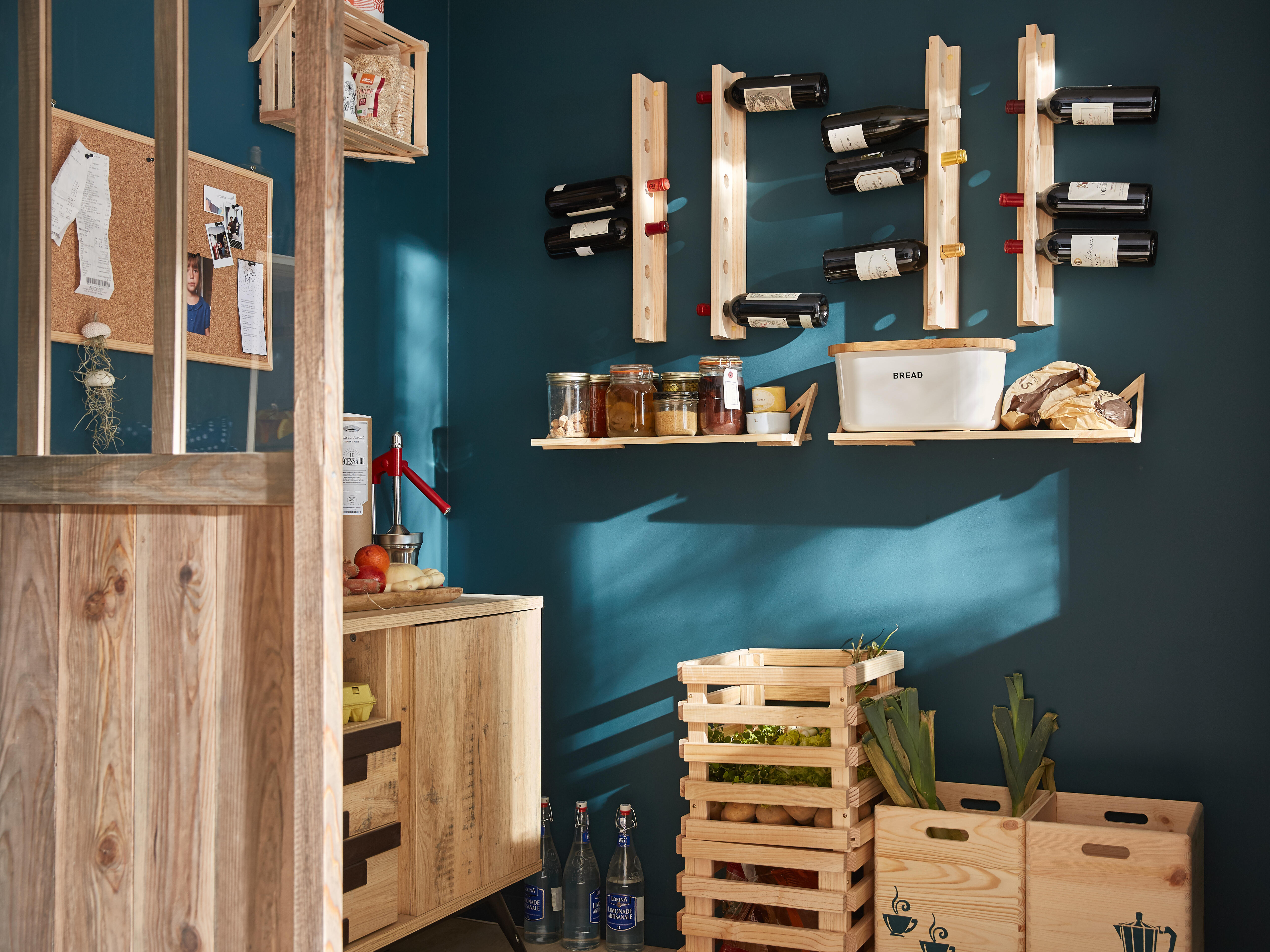 Bloc 5 tiroirs bois , l.57 x P.12.2 x H.13 cm - 2