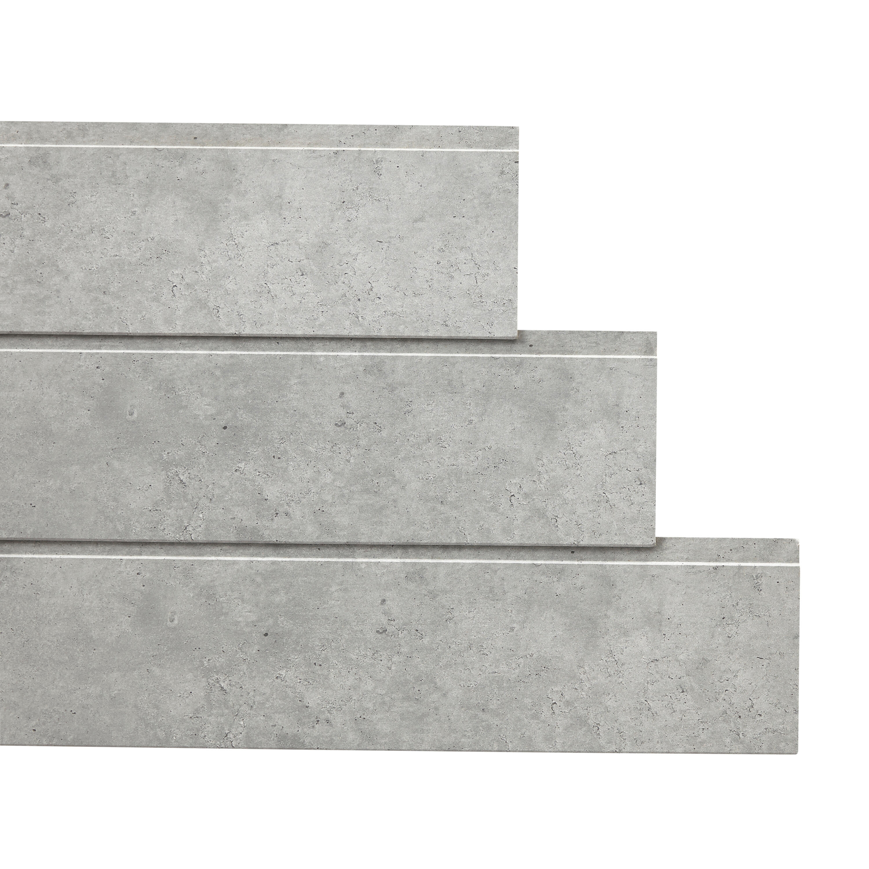 Lambris MDF revêtu, décor béton clair, L.260 x l.15 cm, Ep.8 mm - 2