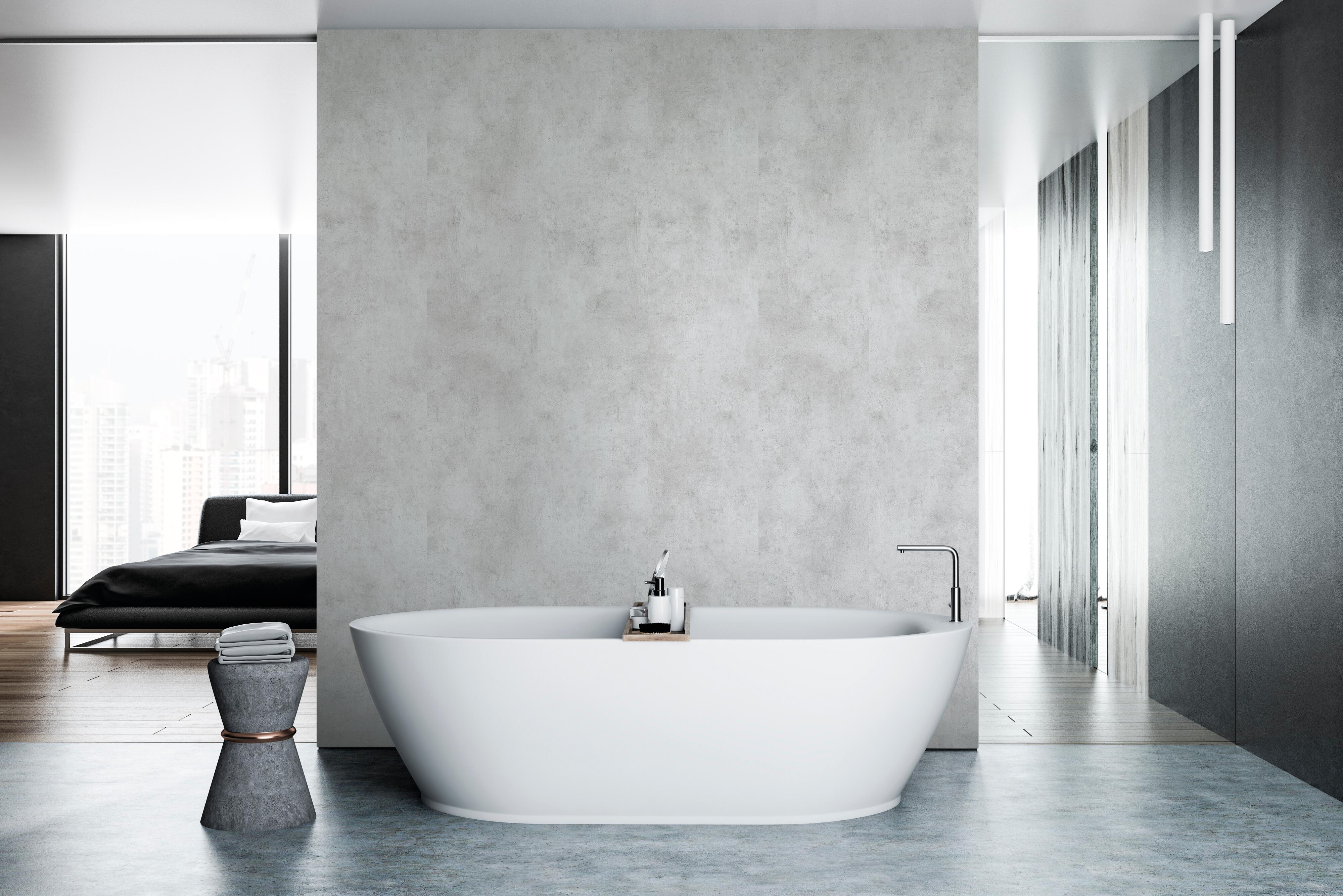 Lot de 2 panneau douche PVC XL gris Chicago DUMAWALL, L.260 x l.90 cm, Ep.5 mm - 2