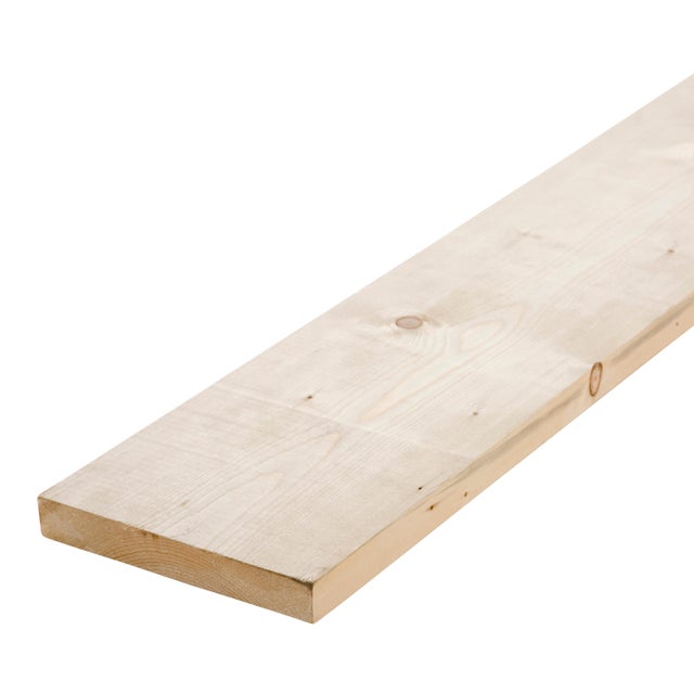 Planche sapin petits noeuds raboté, 28 x 196 mm, L.2.4 m