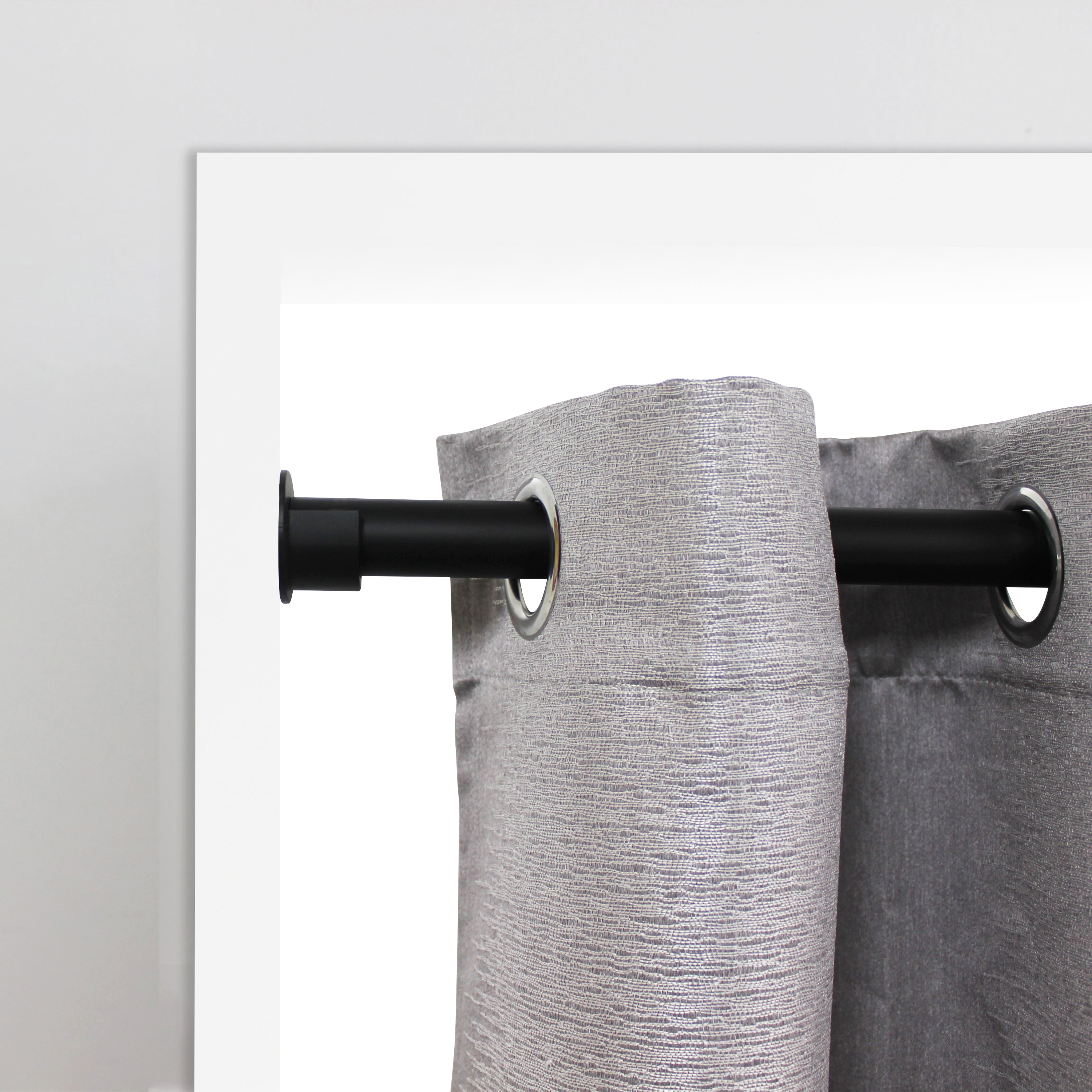2 Soportes techo pared para barra diámetro 20 mm INSPIRE aluminio negro mate fijo 4.5 cm - 4