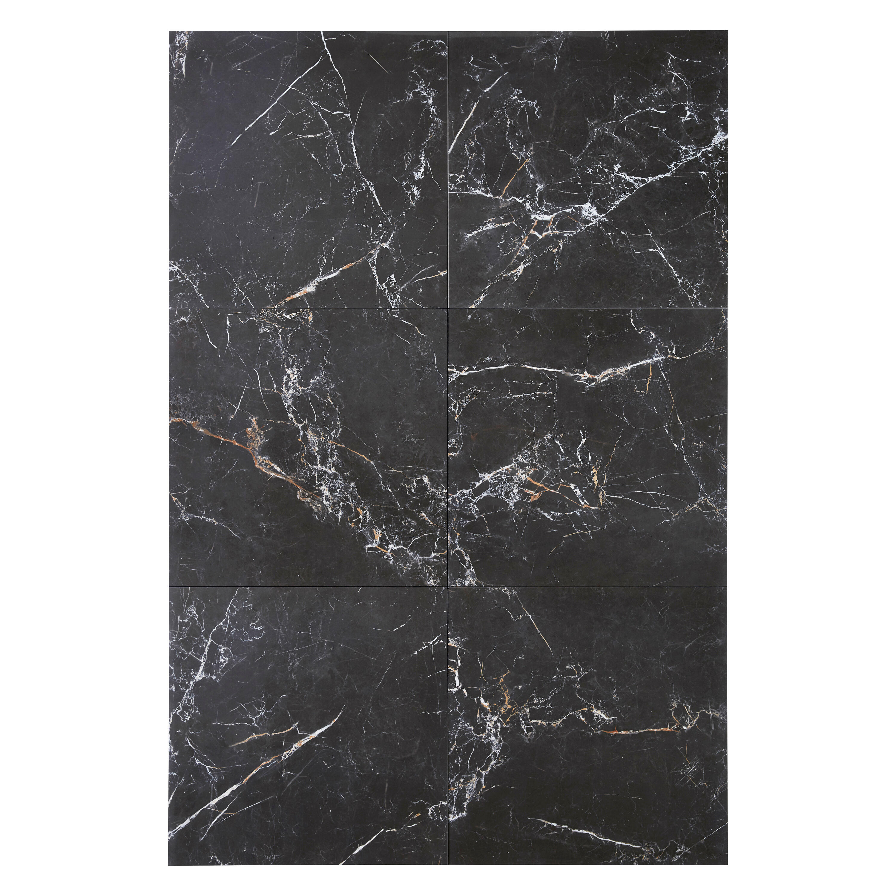 Carrelage sol intérieur/mur effet marbre noir gold poli Murano l.60 x L.60 - 4