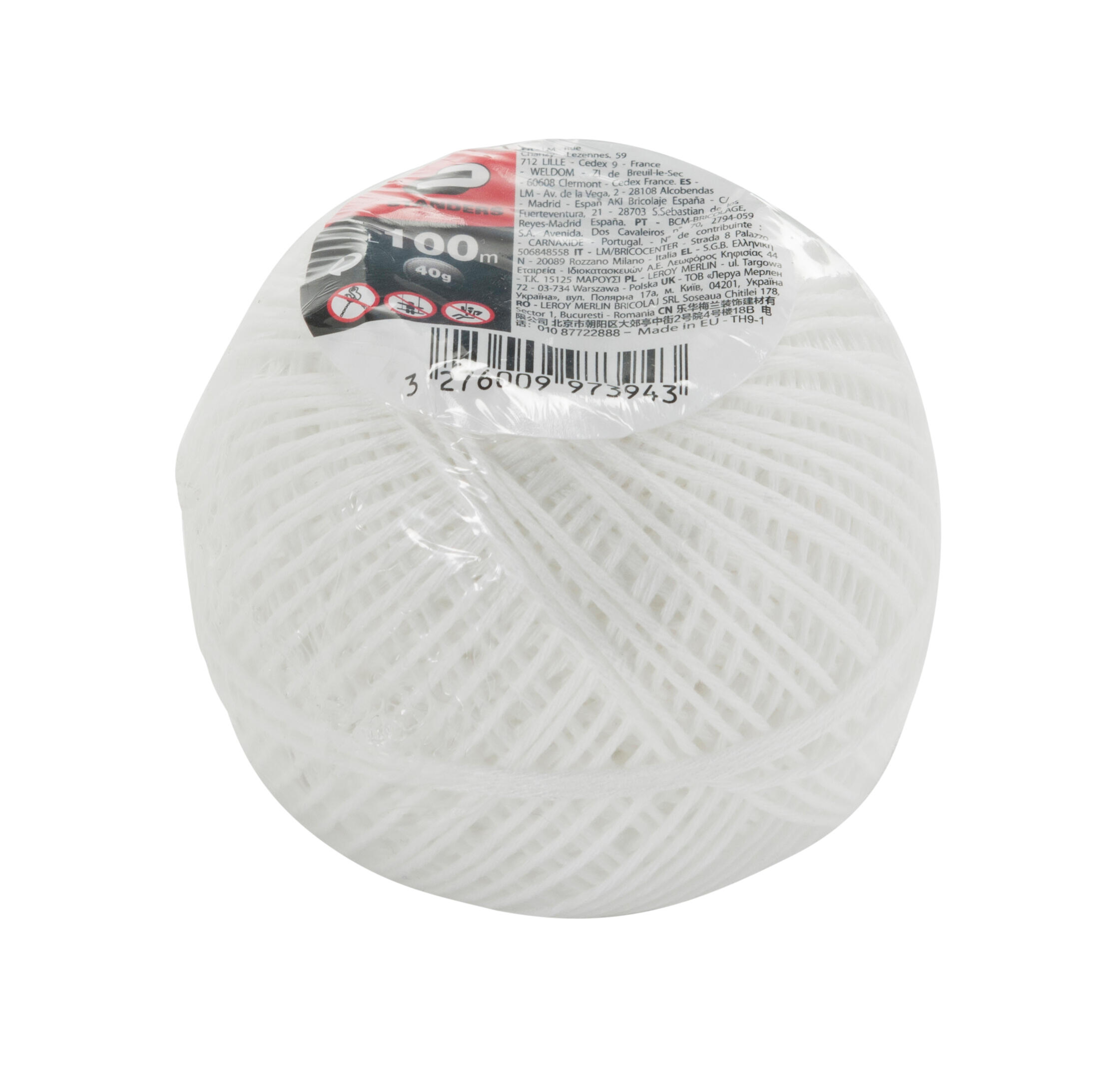 Corda in poliestere STANDERS L 100 m x Ø 1.5 mm bianco carico max 0.5 Kg - 3