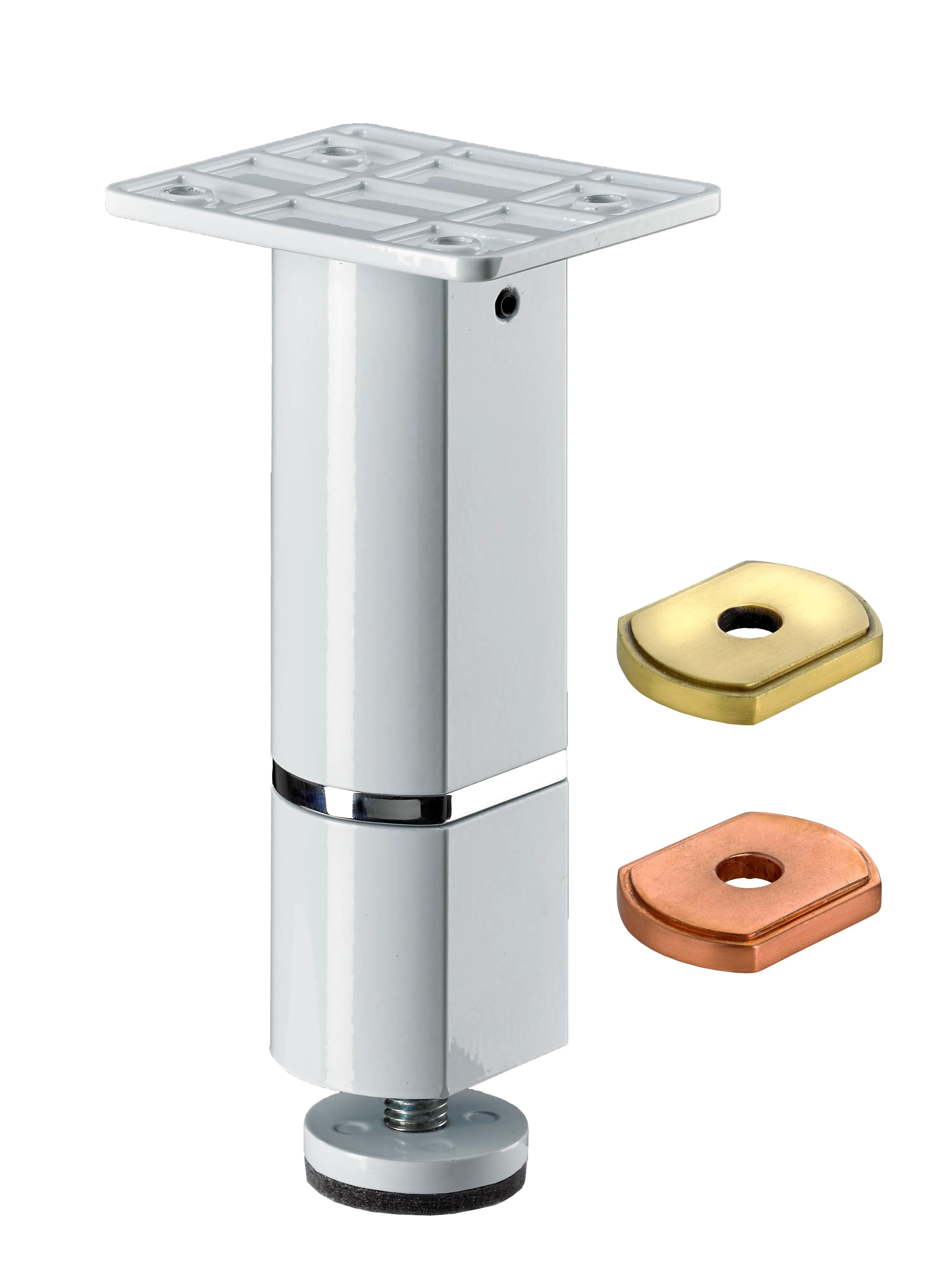 2 pieds de meubles SENSEA réglable ovale, aluminium laqué Ht. maxi 12.5 x l.7.5  - 3